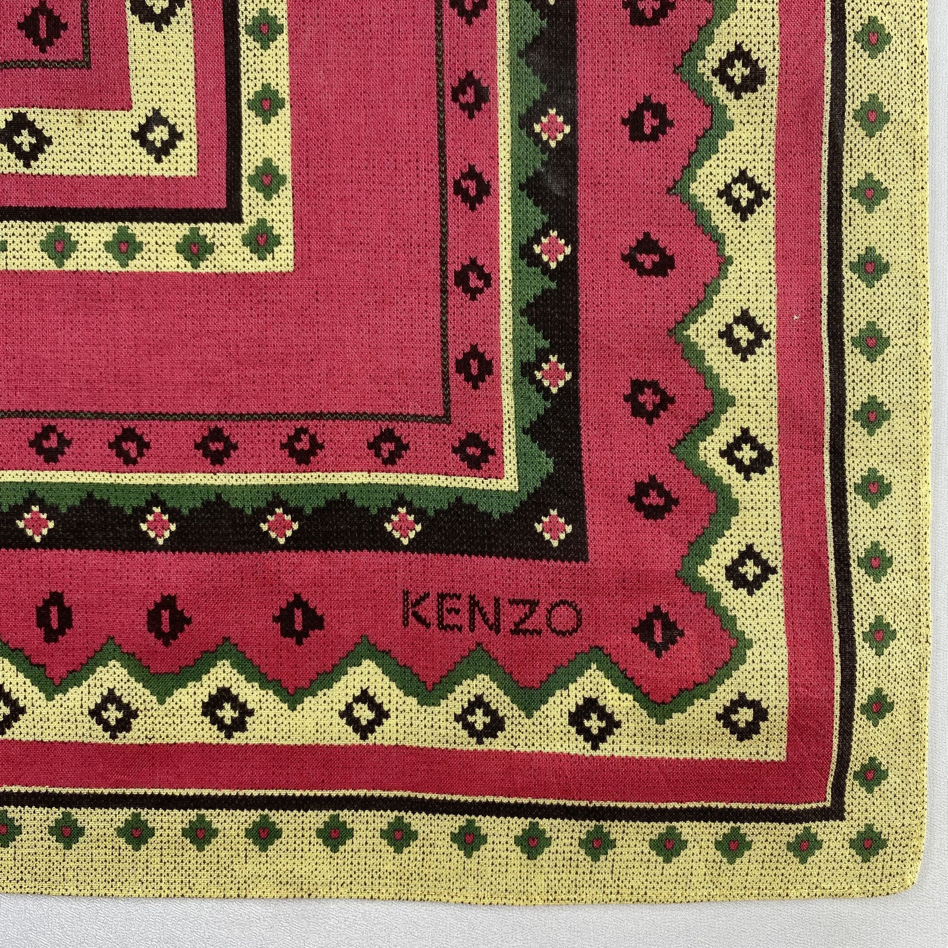 Kenzo × Vintage Kenzo Handkerchief / Neckerchief / Bandana-P1550 Size ONE SIZE - 3 Thumbnail