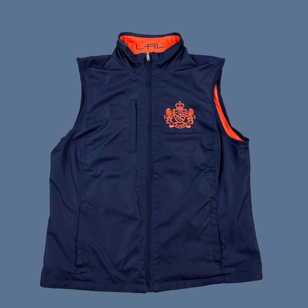 Ralph Lauren Ralph Lauren L-RL Vest Women's M Blue Orange Reversible Embroidered Crest Vest Size M / US 6-8 / IT 42-44 - 1 Thumbnail