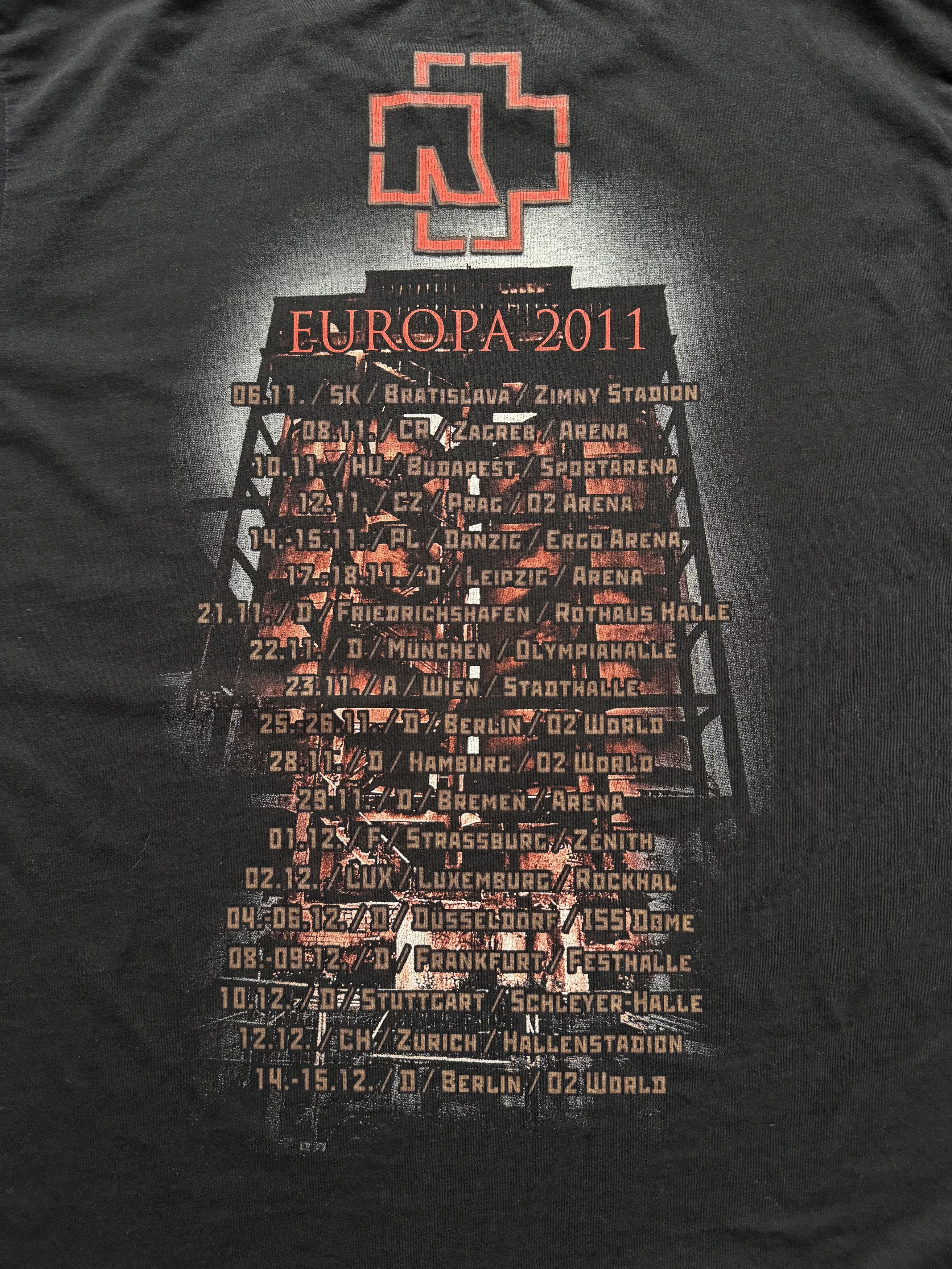 Band Tees Vintage Rammstein T-shirt Europe tour 2011 Size US XL / EU 56 / 4 - 3 Thumbnail