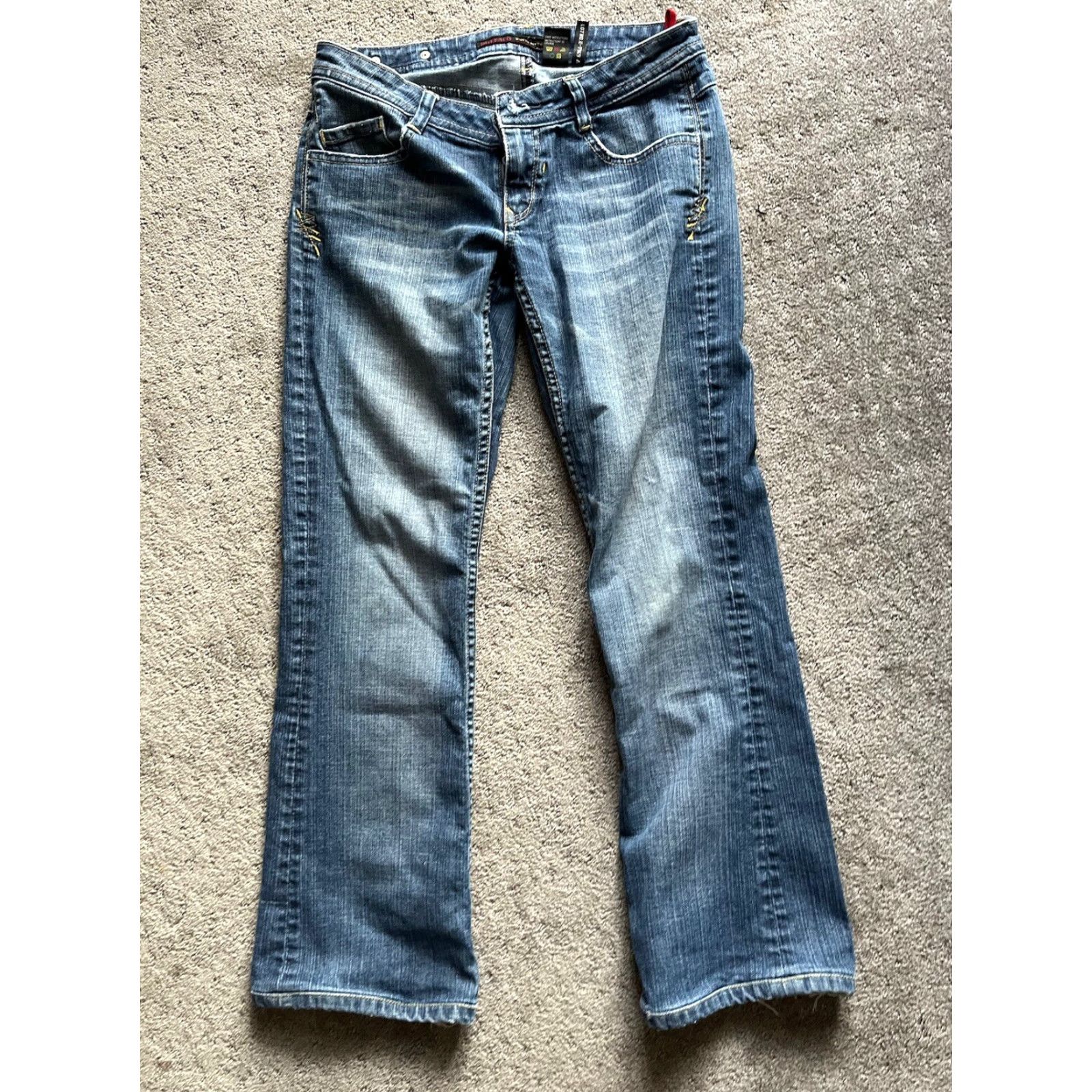 Buffalo David Bitton VINTAGE Buffalo David Bitton Pure Jeans 27 Flared Leg Womens Jeans 27 Blue 28 Inseam Ultra Low Rise Size 27" / US 4 / IT 40 - 3 Thumbnail