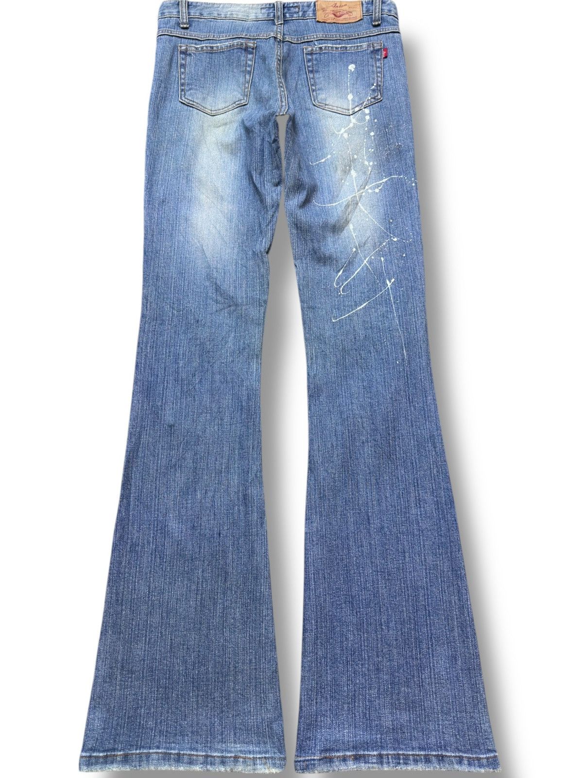 Le Grande Bleu (L.G.B.) Vintage Anion Flare Faded paint Spaltter Blinker Denim Size US 30 / EU 46 - 4 Thumbnail