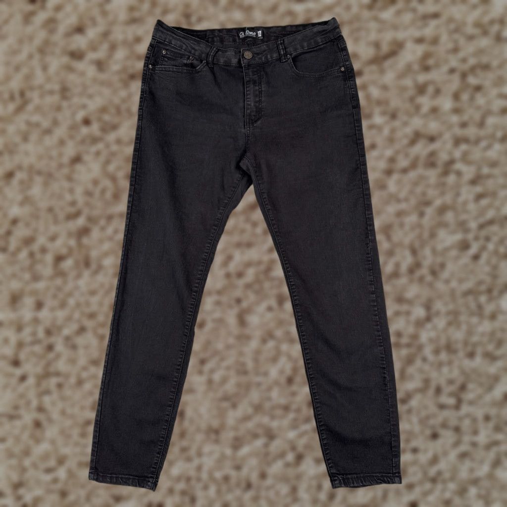 Vintage CI SONO Jeans Juniors 15 Black Denim Skinny Mid Rise Cotton Blend Stretch 31x28 Woman Jeans Capable 5-Pocket Design Vintage: No Size 36" / US 14 / IT 50 - 1 Thumbnail
