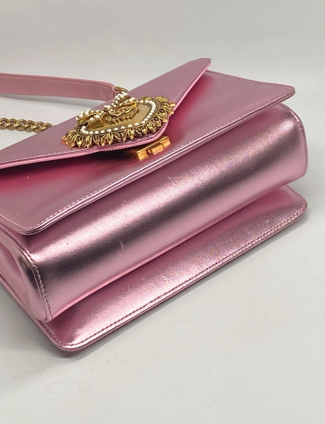 Dolce & Gabbana Dolce & Gabbana Devotion metallic leather shoulder bag Size ONE SIZE - 10 Thumbnail