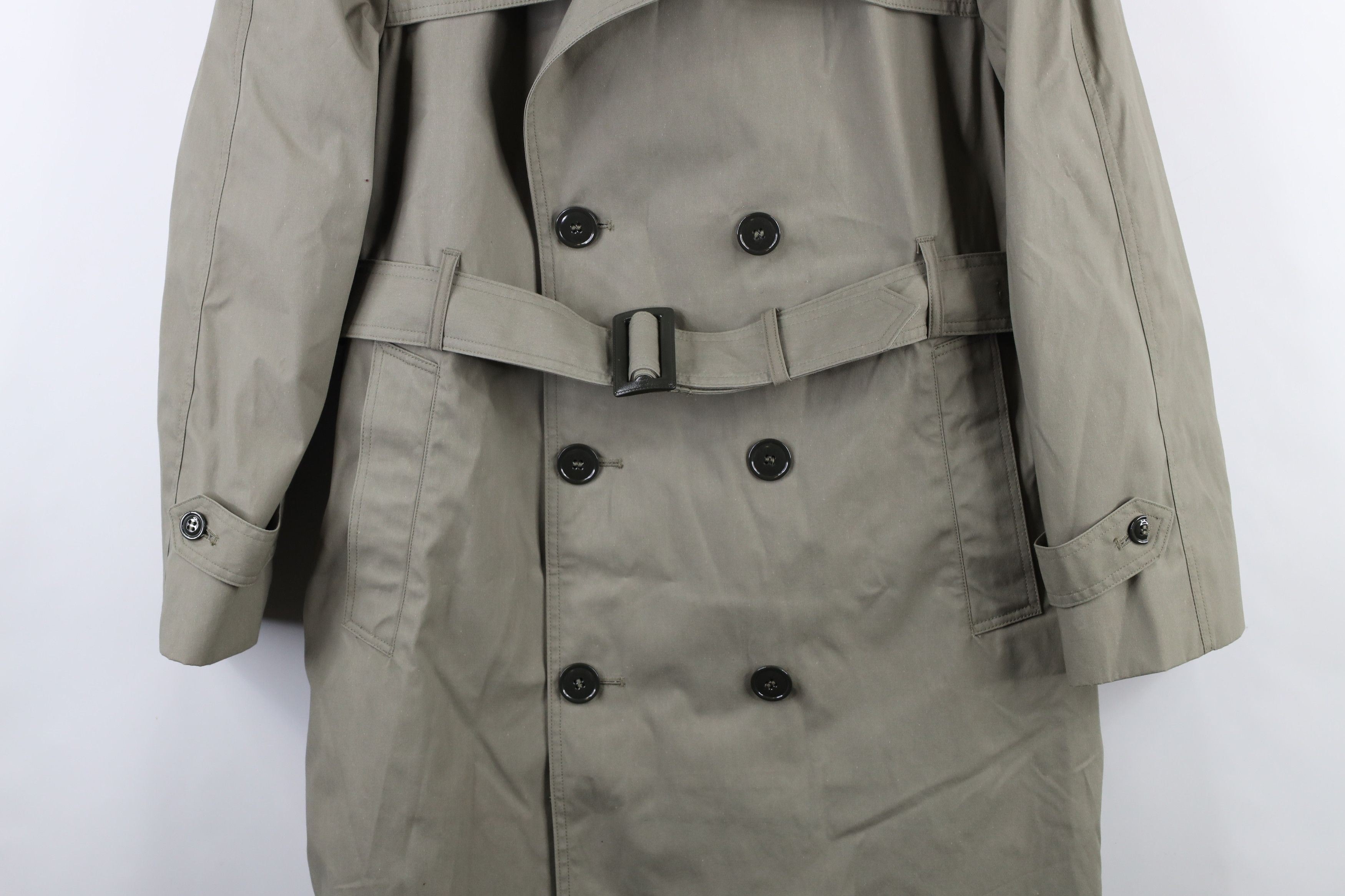 Vintage Vintage 90s Military Trench Coat Rain Jacket Pewter USA Size US L / EU 52-54 / 3 - 3 Thumbnail