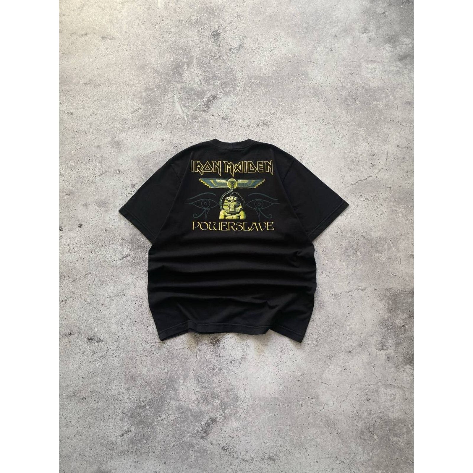 Band Tees × Iron Maiden × Vintage VINTAGE IRON MAIDEN "POWERSLAVE" ALBUM HEAVY METAL BAND TEE Size US L / EU 52-54 / 3 - 6 Thumbnail