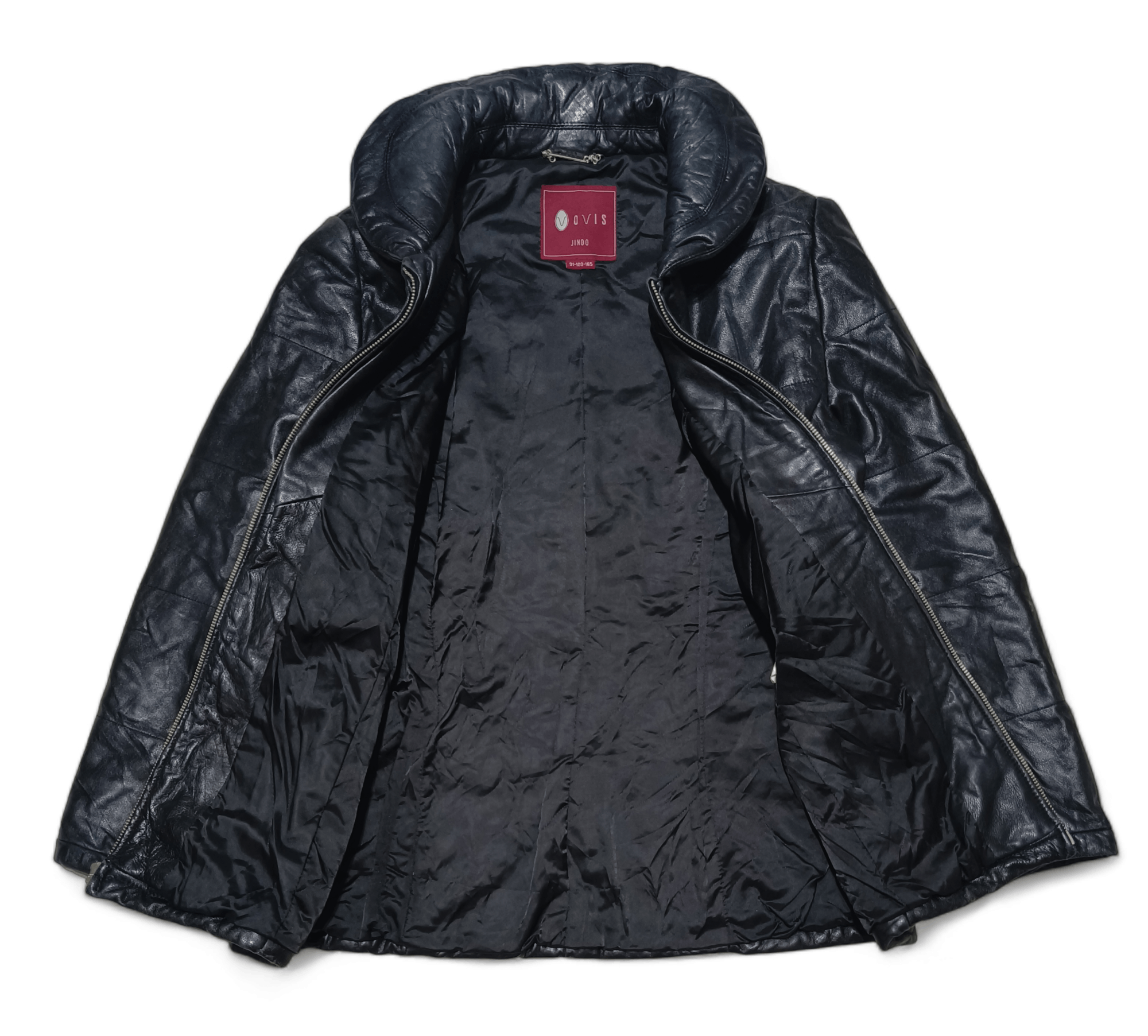Vintage Vintage Women's JINDO OVIS Black Genuine Leather Coat Jacket Size M / US 6-8 / IT 42-44 - 3 Thumbnail