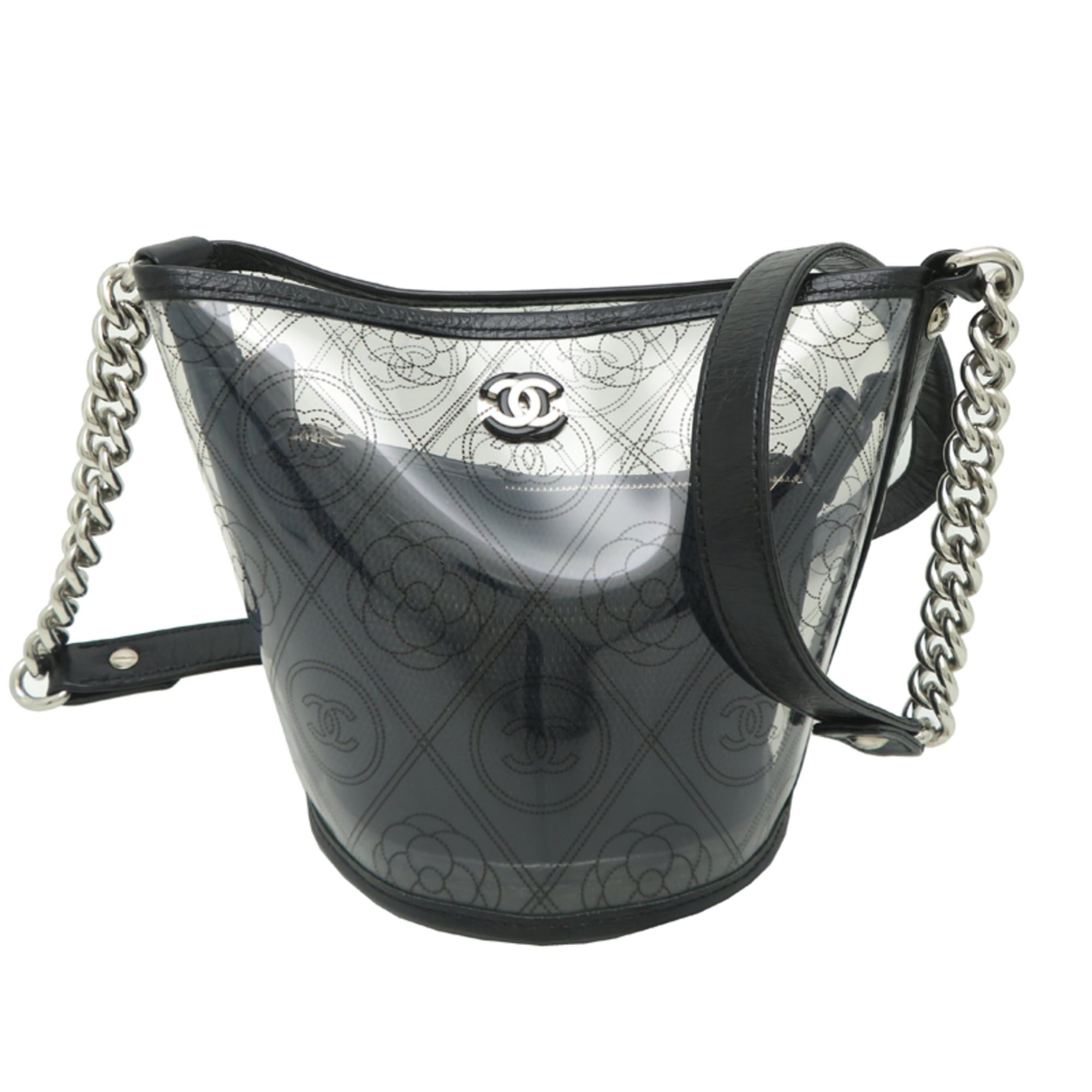 Chanel Chanel Camellia Bucket Women's Shoulder Bag A57636 Vinyl Black Size ONE SIZE - 1 Thumbnail