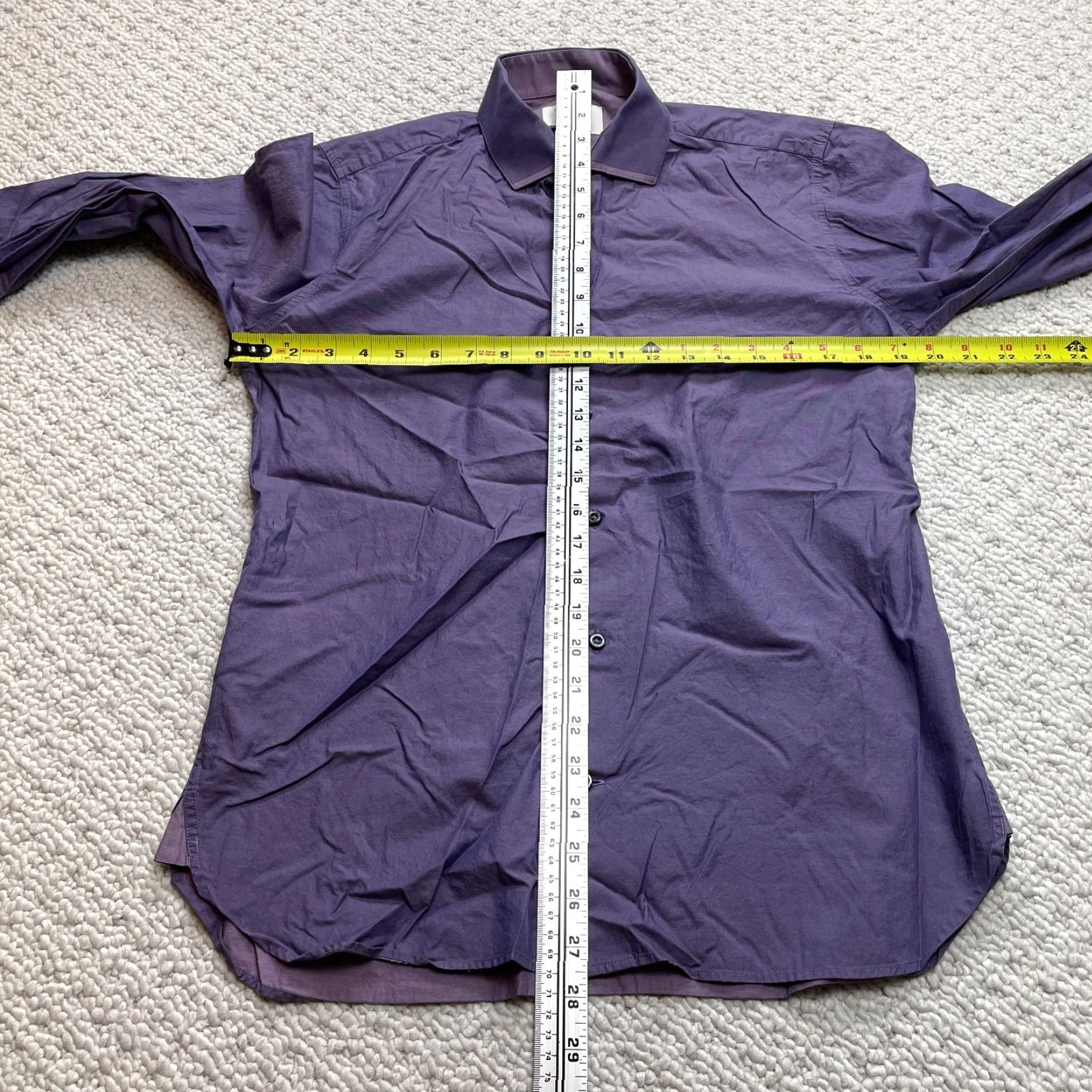 Ted Baker Ted Baker Endurance Dress Shirt Mens 15.5 Purple Slim Fit Long Sleeve Button-Up Collared Knit Cotton Spandex Casual Formal Shirt Men Size US L / EU 52-54 / 3 - 5 Thumbnail