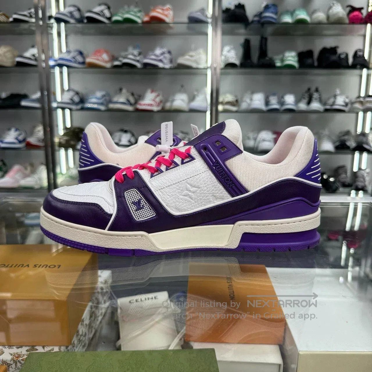Louis Vuitton LV TRAINER White Purple. Size US 11.5 / EU 44-45 - 5 Thumbnail