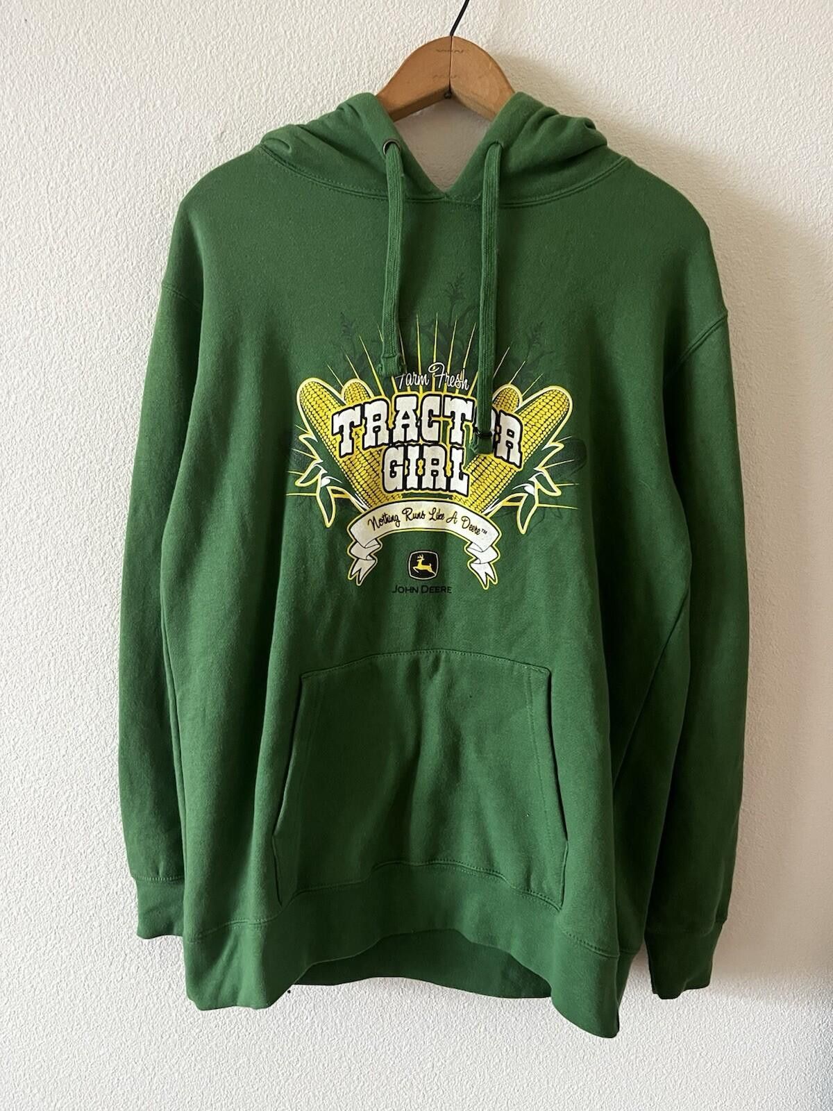 John Deere John Deere Tractor Girl Hoodie Green Graphic Women M Size M / US 6-8 / IT 42-44 - 1 Thumbnail