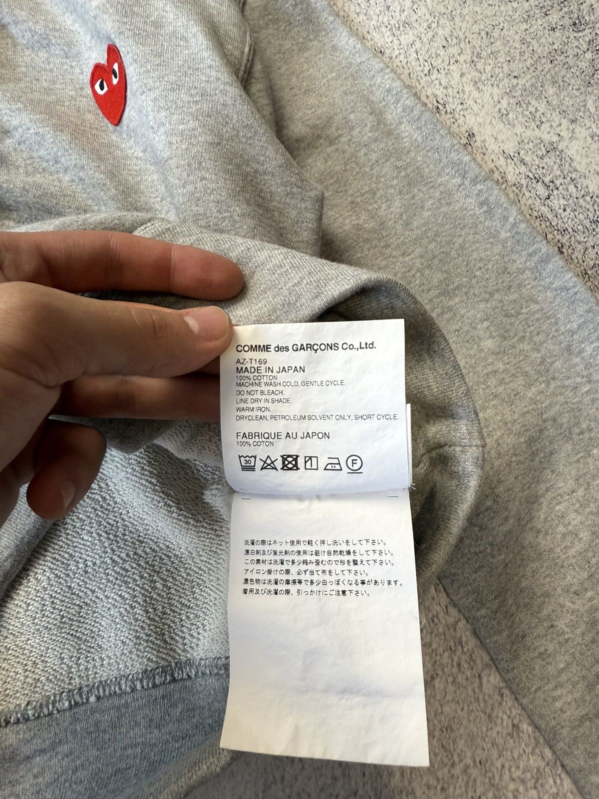 Comme des Garcons PLAY Comme Des Garcons Play CDG Grey Hoodie Sweatshirt Japanese Size M / US 6-8 / IT 42-44 - 18 Thumbnail
