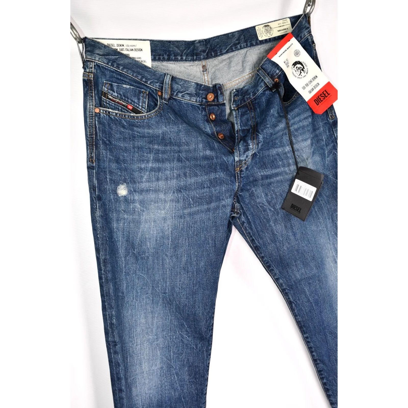 Diesel Diesel Mharky 080AG Slim Skinny Jeans 38 W Blue L32 Men Denim Slim Jeans" Size US 38 / EU 54 - 7 Thumbnail