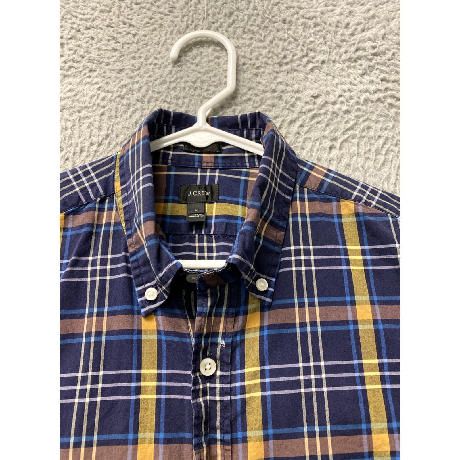 J.Crew VINTAGE J.CREW Men's Long Sleeve Plaid Shirt Size Large Blue Brown Slim Fit Button-Up Cotton Size US L / EU 52-54 / 3 - 3 Thumbnail
