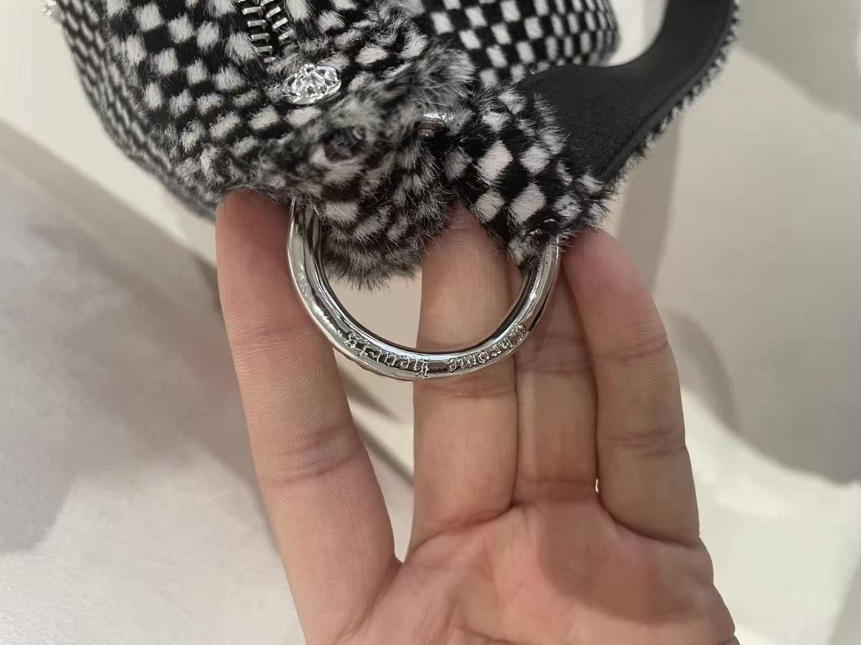 Chrome Hearts Chrome Hearts Cross Patch Pony Hair Checkerboard Lyon Bag Size ONE SIZE - 11 Thumbnail