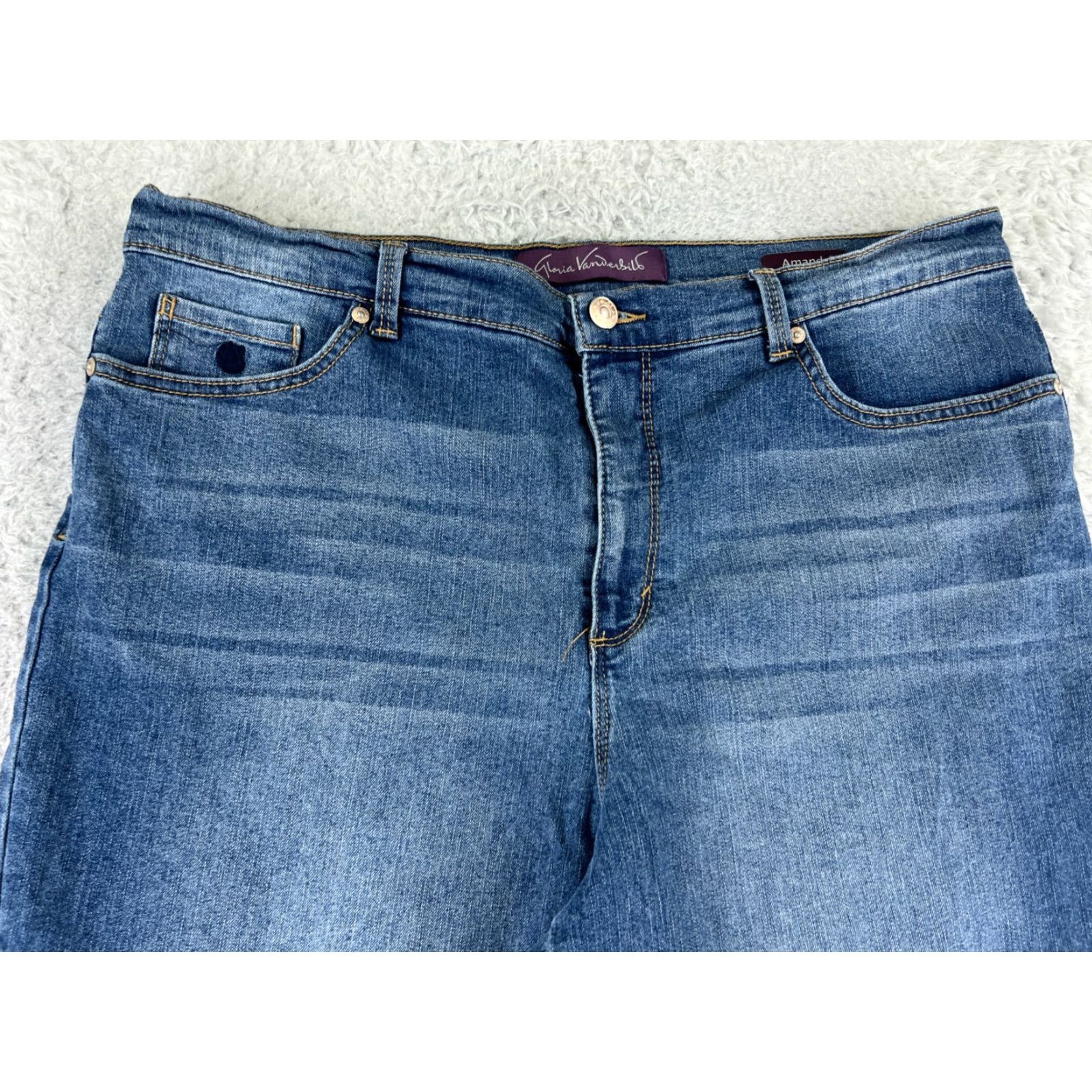 Gloria Vanderbilt Gloria Vanderbilt Amanda Womens Jeans Size 16 Blue Denim Stretch High Rise 32x30 Classic Size 38" / US 16 / IT 52 - 7 Thumbnail