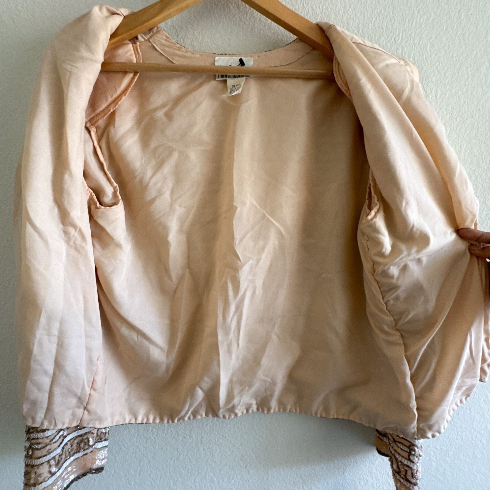 Other Nina Piccalino NWT Vintage Peach Beaded Sequin Jacket Sz 14 Size XL / US 12-14 / IT 48-50 - 5 Thumbnail