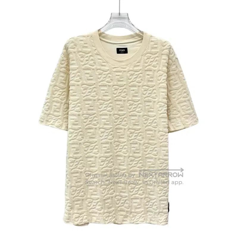 Fendi Fendi Beige Classic Double F Monogram Printed Cotton Crewn Size US XS / EU 42 / 0 - 1 Thumbnail