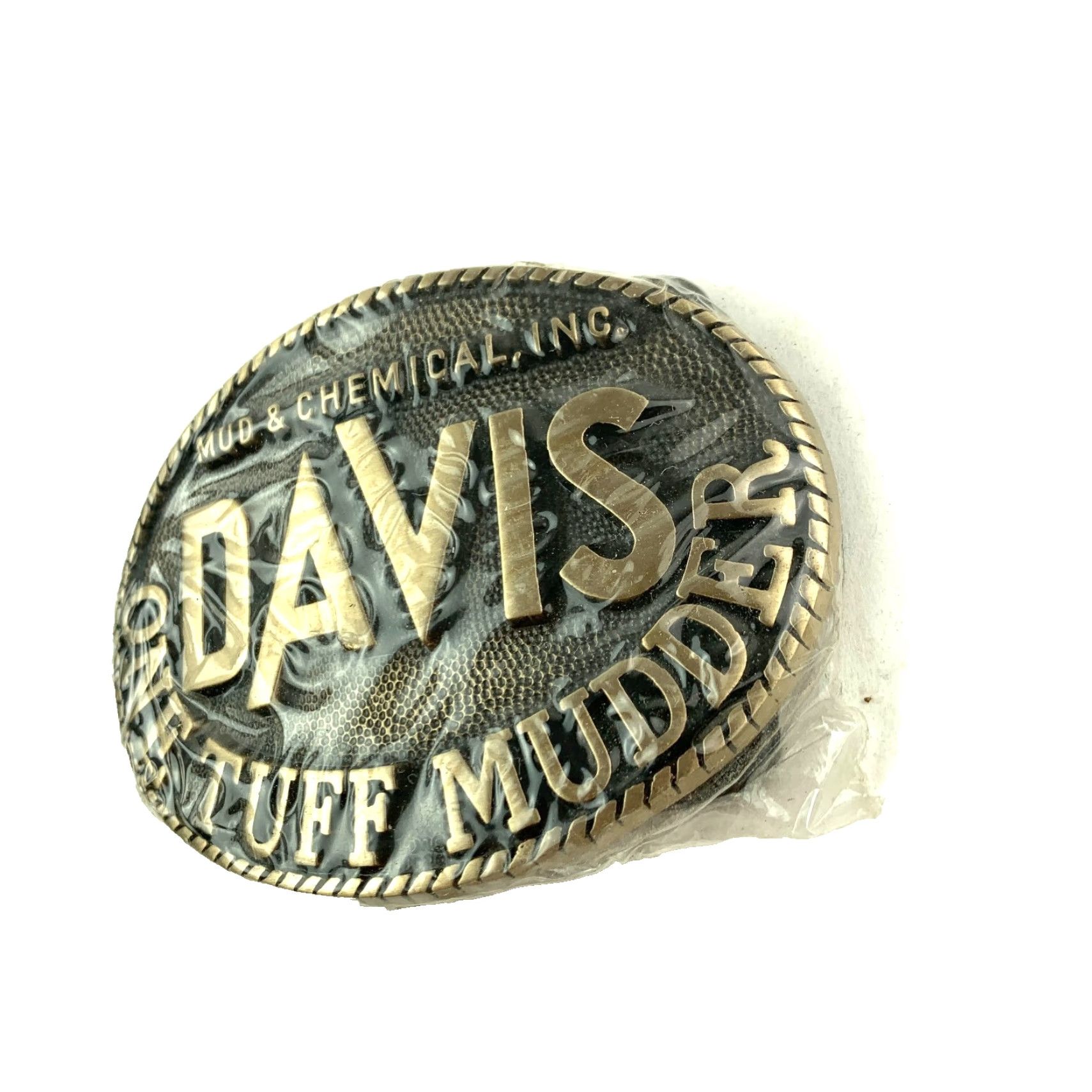 Vintage VINTAGE Award Design Medals Davis Mud & Chemical One Tuff Mudder Brass Belt Buckle AD M New Size ONE SIZE - 3 Thumbnail