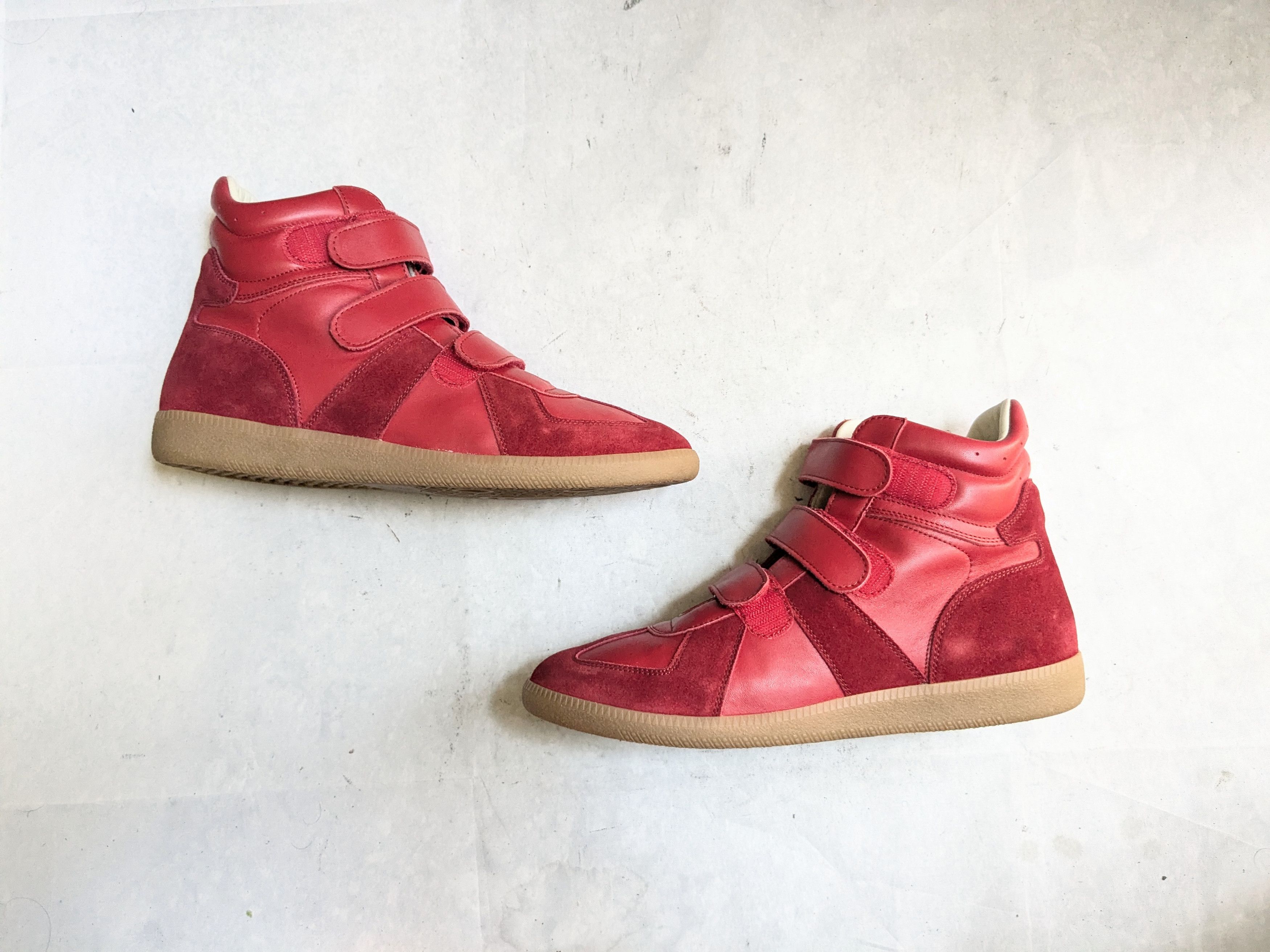 Maison Margiela Maison Margiela Triple Strap Sneakers 10 43 High Top Red Gum Size US 10 / EU 43 - 1 Thumbnail