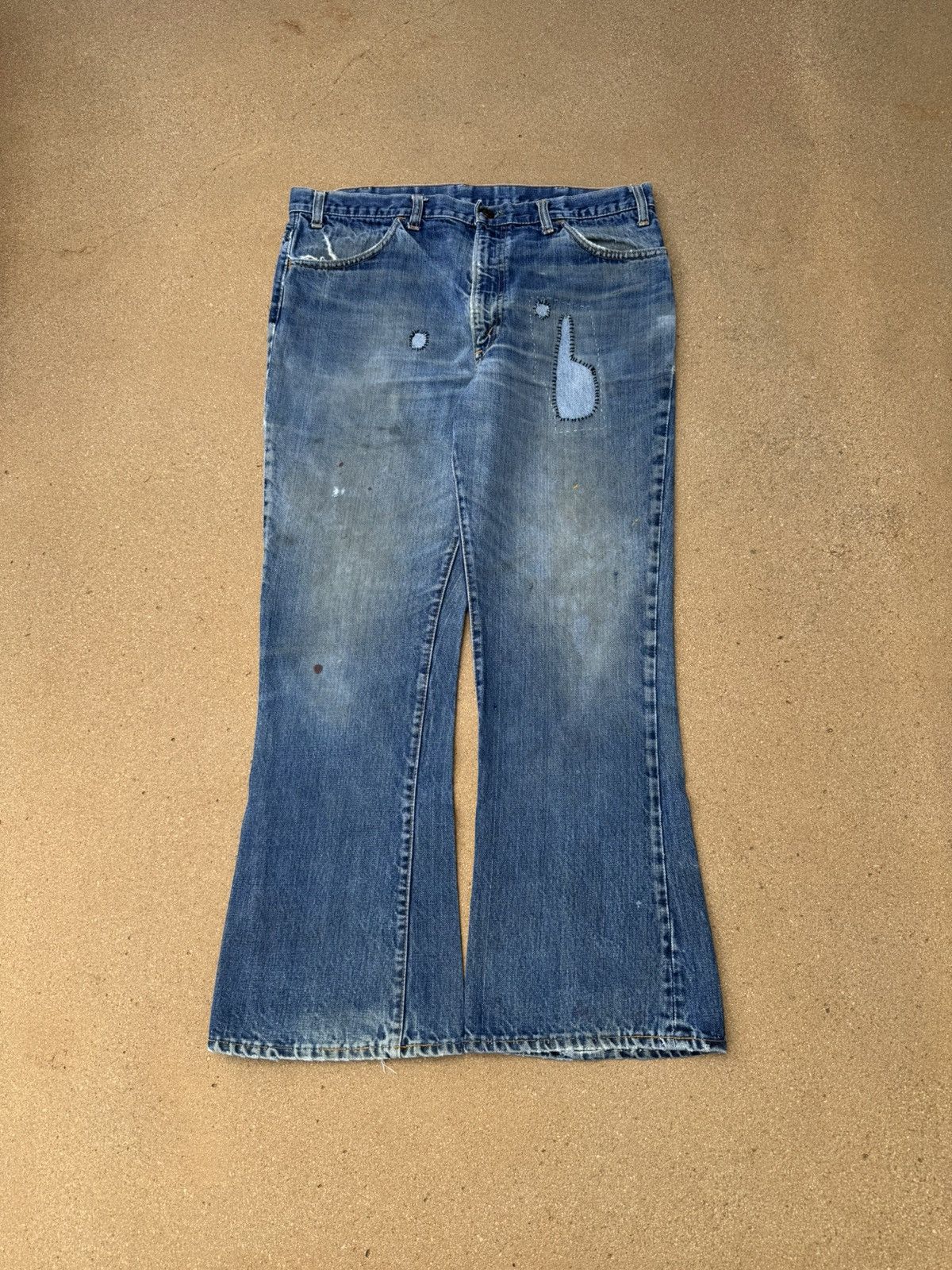 Levi's Vtg 70’s Levi’s 646 Orange Tab Bellbottom Flare Jeans 37x29 Size US 37 - 1 Thumbnail