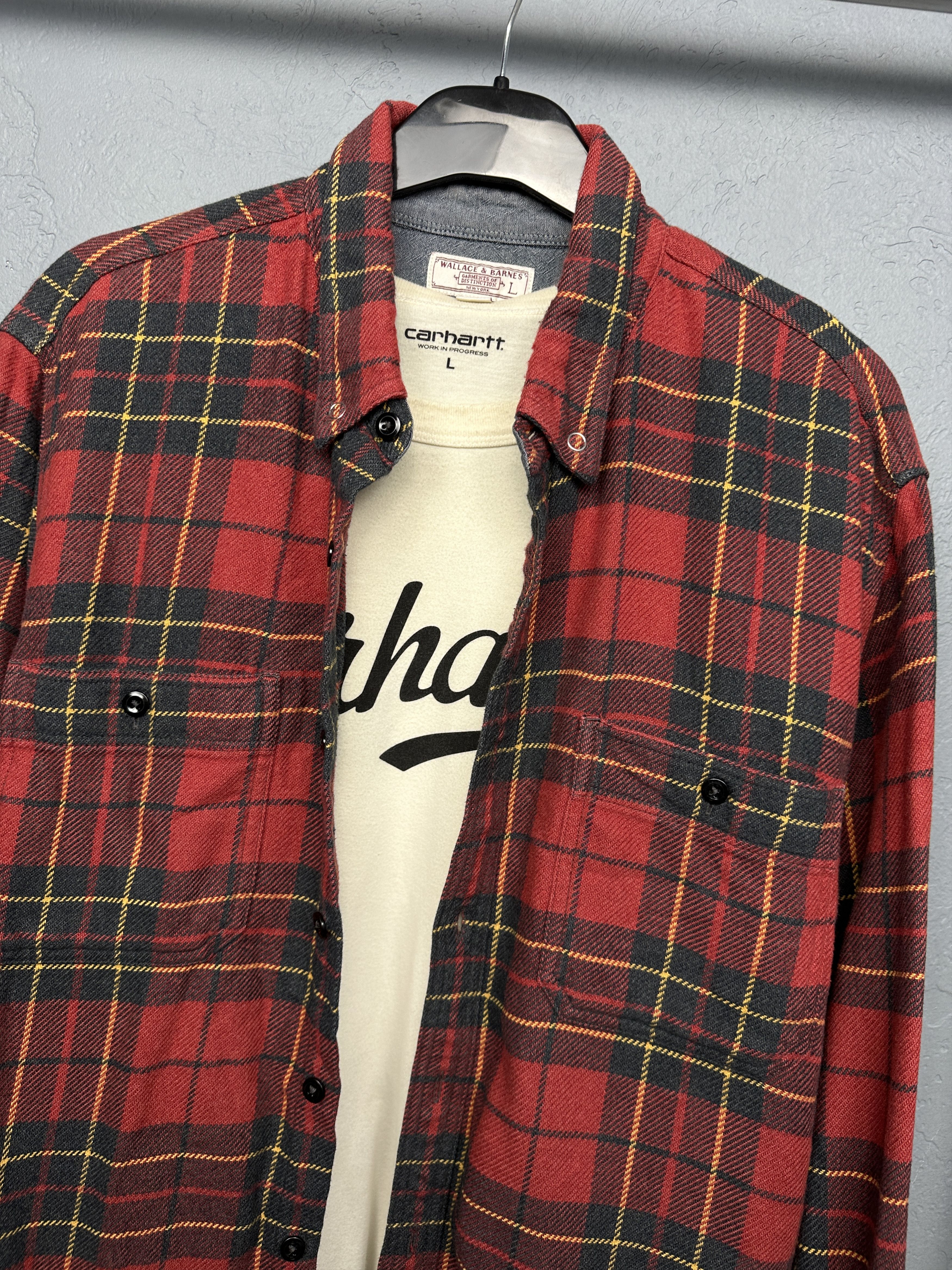 Wallace & Barnes Wallace & Barnes Mens Plaid Flannel Shirt Size US L / EU 52-54 / 3 - 2 Thumbnail