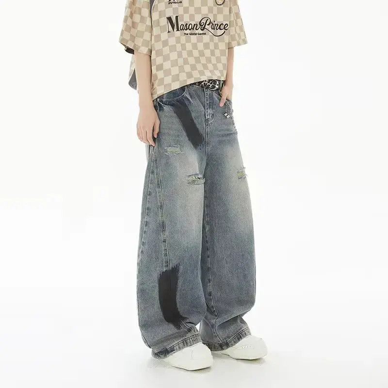 Japanese Brand Retro loose splashed ink ripped jeans Size US 32 / EU 48 - 4 Thumbnail