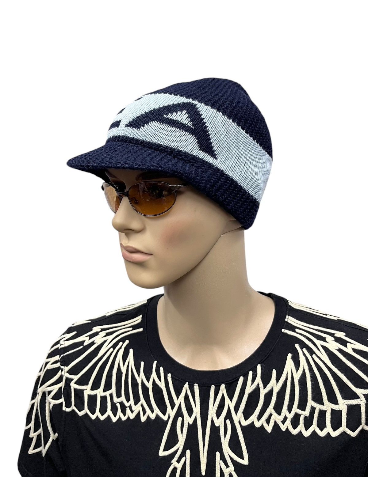 Emporio Armani 🔥Vintage 90’s EMPORIO ARMANI ITALY Virgin Wool Visor Beanie Size ONE SIZE - 3 Thumbnail
