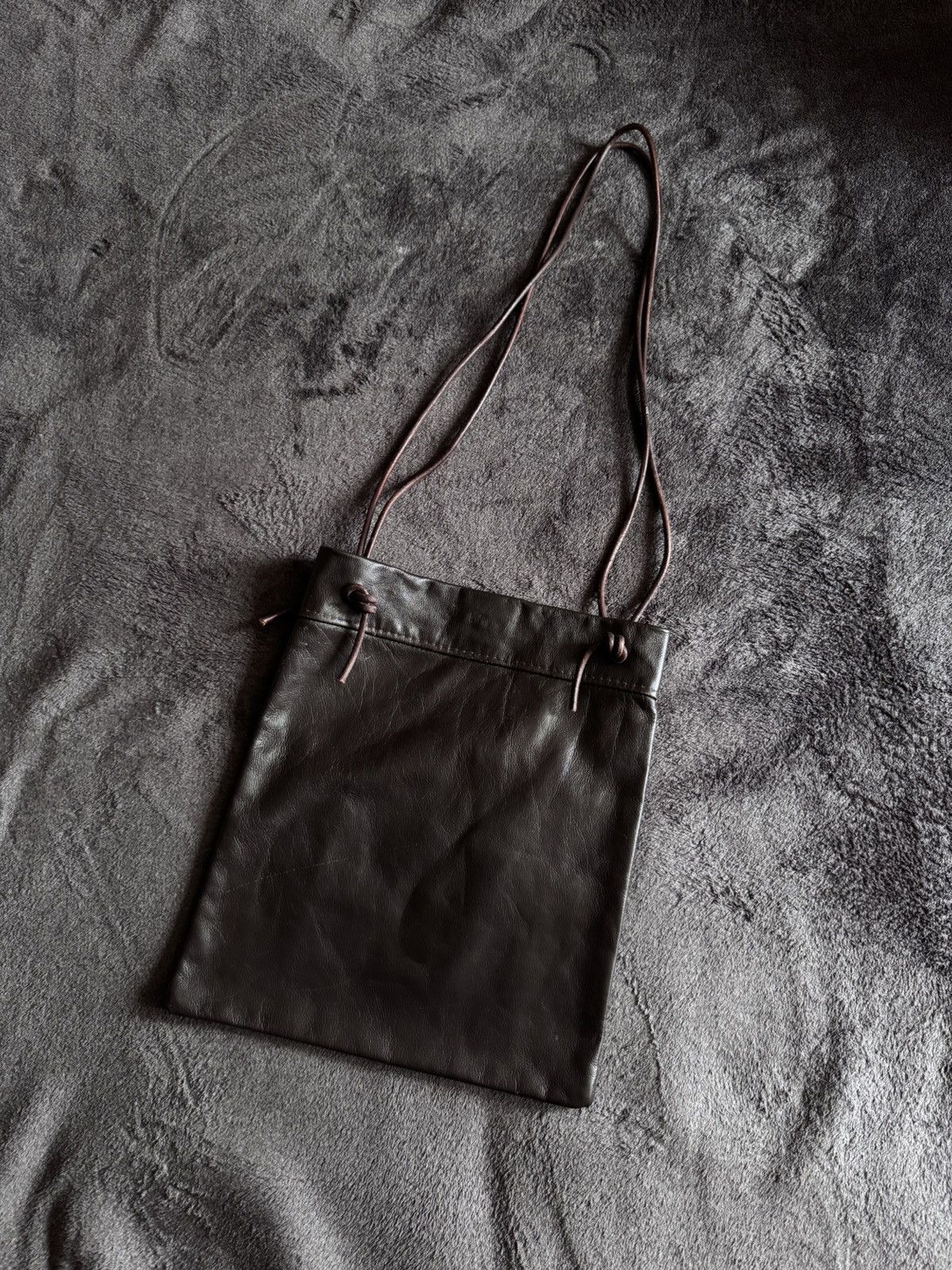 Vintage leather messenger y2k avant Garde Issey miyake style