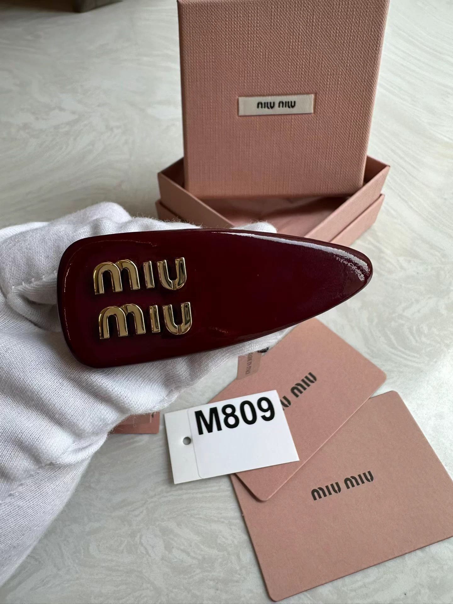 Miu Miu MIU MIU Burgundy Resin Hair Clip - Sweet Cool Size ONE SIZE - 5 Thumbnail
