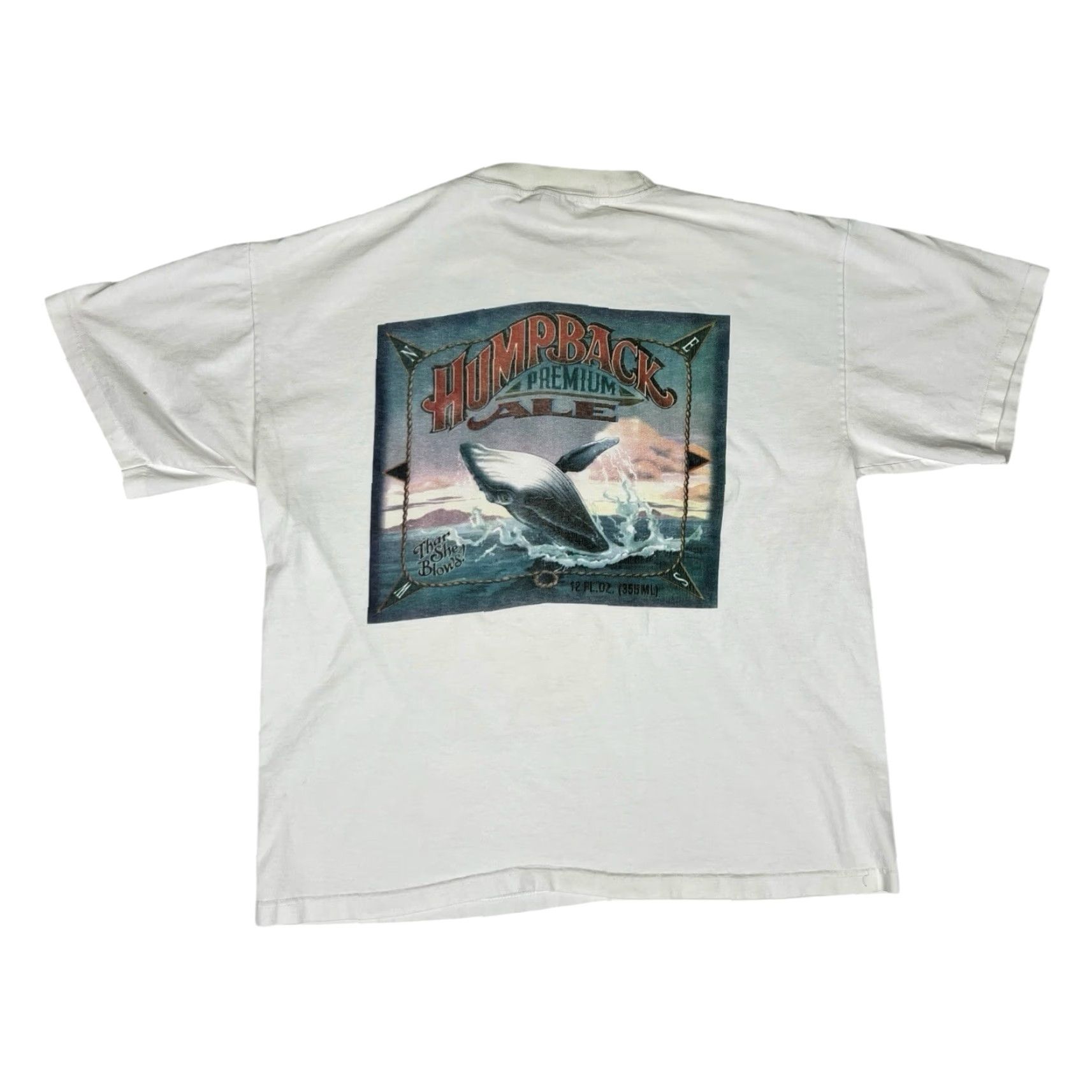 Vintage VINTAGE Single Humpback Premium Ale T-Shirt XL Men White Cotton Short Sleeve Crew Neck USA 90s Shirt Size US XL / EU 56 / 4 - 2 Thumbnail