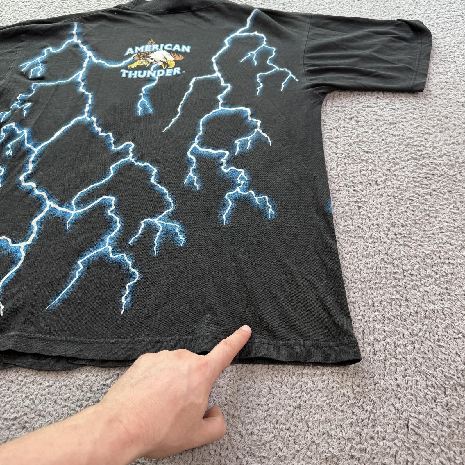 Other Vintage Y2K American Thunder Lightning Eagle Native T Shirt Size US L / EU 52-54 / 3 - 8 Thumbnail