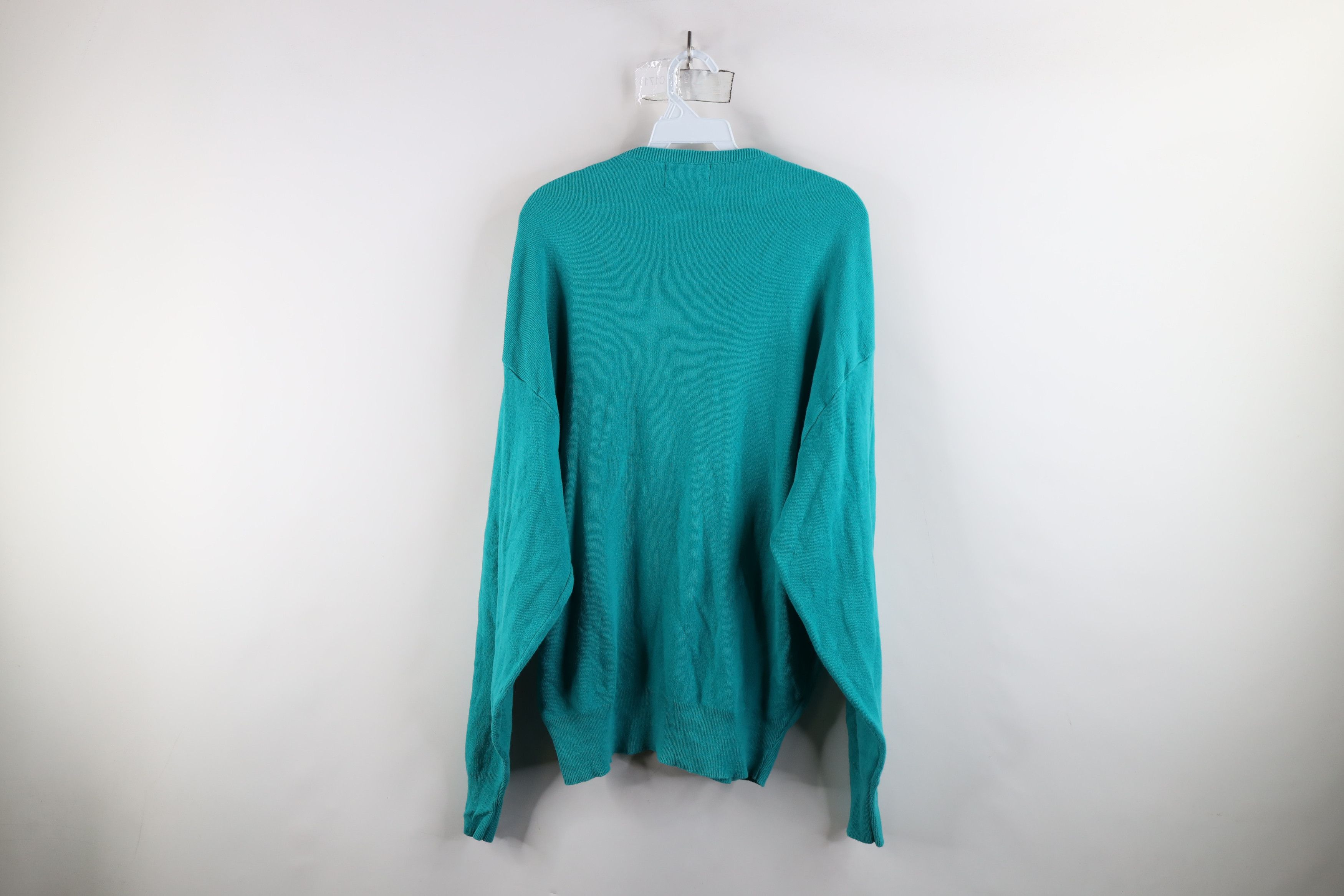 Vintage Vintage 80s 90s GM Chevrolet Knit V-Neck Sweater Teal USA Size US XL / EU 56 / 4 - 11 Thumbnail
