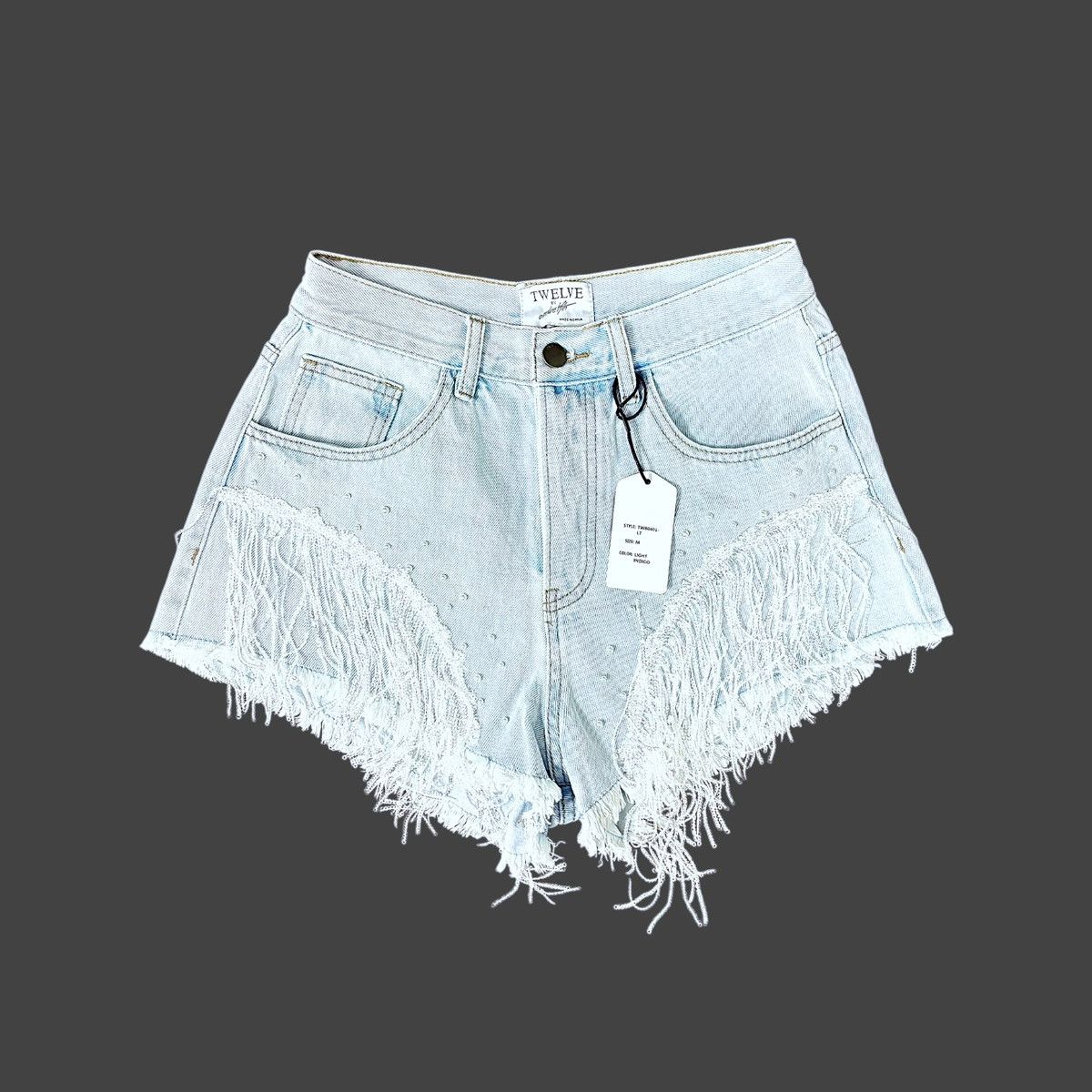 Other On Twelfth Women’s Light Indigo Sequin Denim Shorts Sz S Size 25" / US 0 / IT 36 - 13 Thumbnail