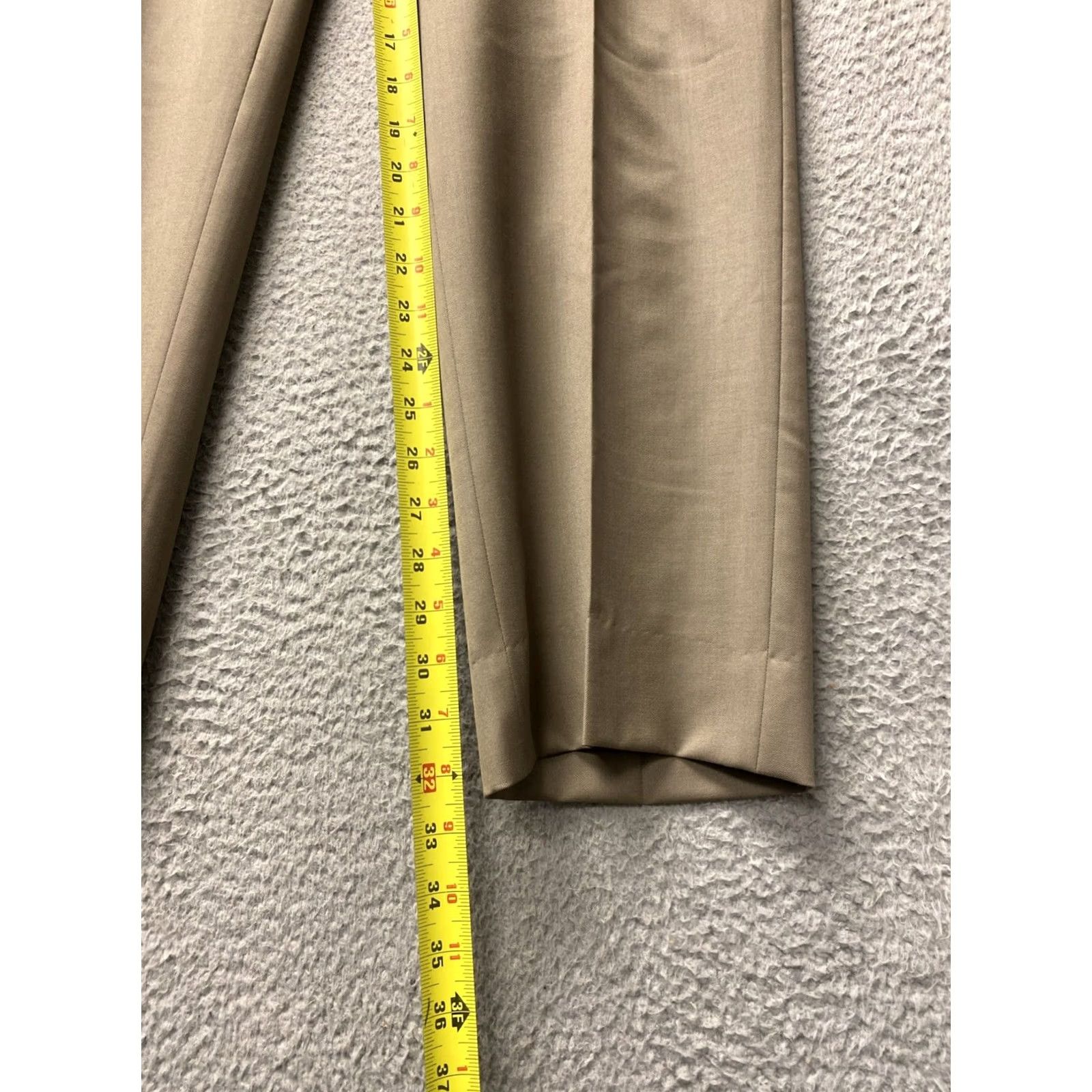 Vintage Pazoni Men's Dress Pants 33 x 32 Dark Ginger Wool Straight Front Pockets Men Formal Business Italy 100% Wool, Dark Ginger, 33 x 32, Sl as h Pocke ts Size US 33 - 4 Thumbnail