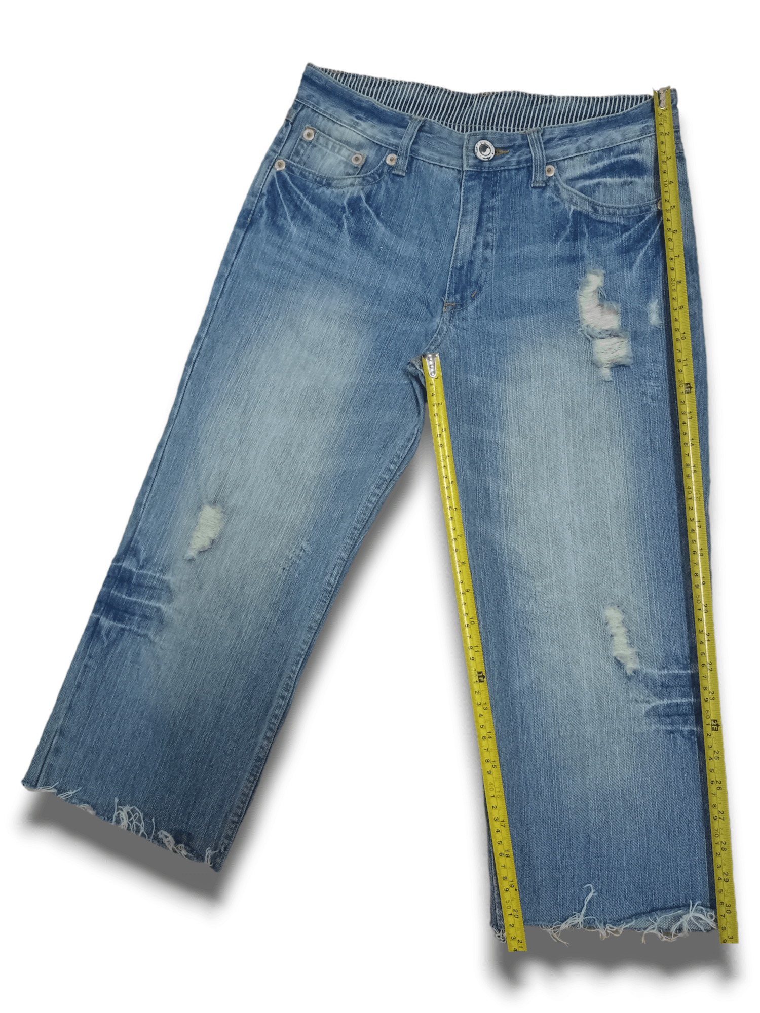 Japanese Brand Vintage Japanese Blue Wash Distressed Baggy Jeans Shorts Size US 30 / EU 46 - 9 Thumbnail