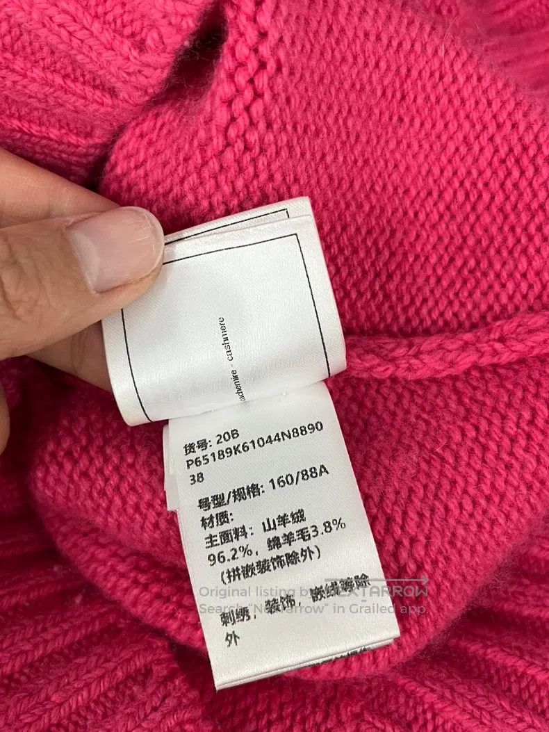 Chanel Chanel Rose-red beaded letter cashmere sweater Size XS / US 0-2 / IT 36-38 - 6 Thumbnail