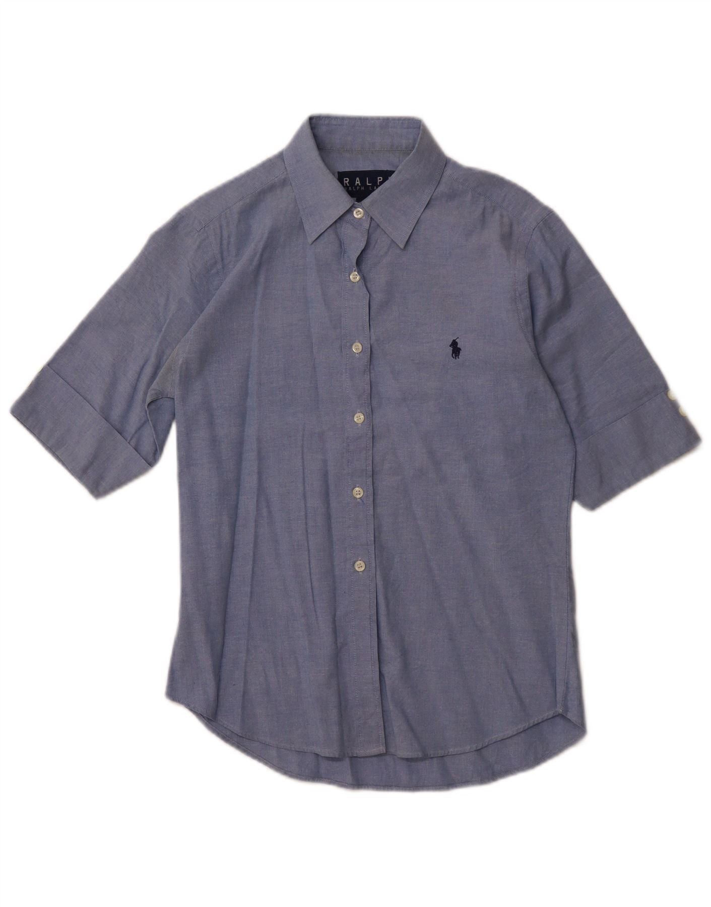 Ralph Lauren Girls Short Sleeve Shirt 12-13 Years Large Blue Cotton Size XS / US 0-2 / IT 36-38 - 1 Thumbnail