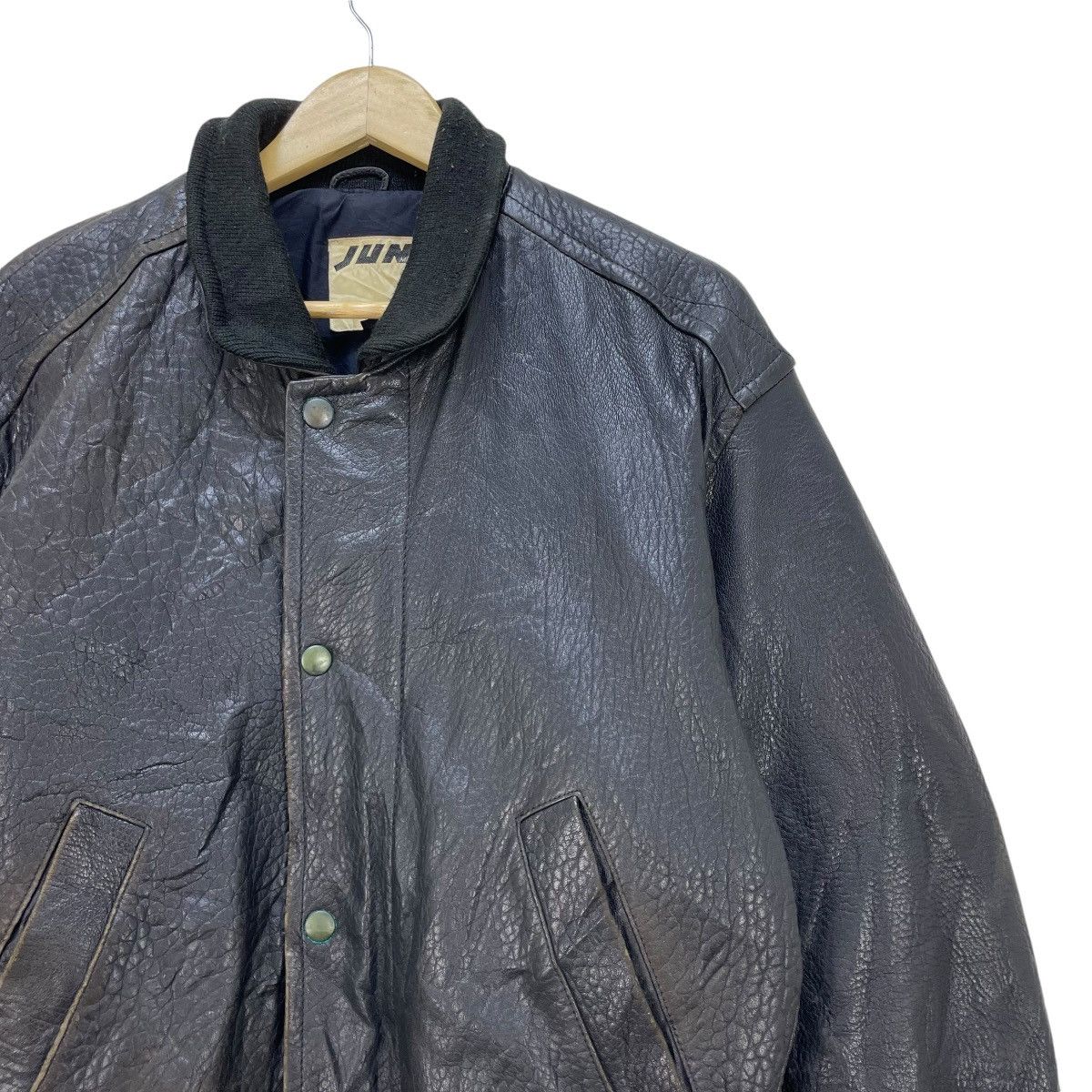 💥Vintage Japanese Brand JUNmen Bomber Leather Jacket