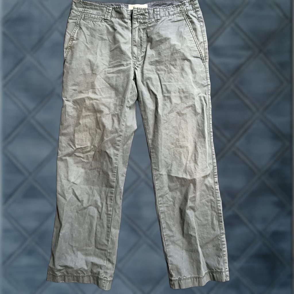 Gap Gap Surplus Chino Pants Men’s 31x30 Gray Solid Flat Front Straight Leg Size US 31 - 1 Thumbnail