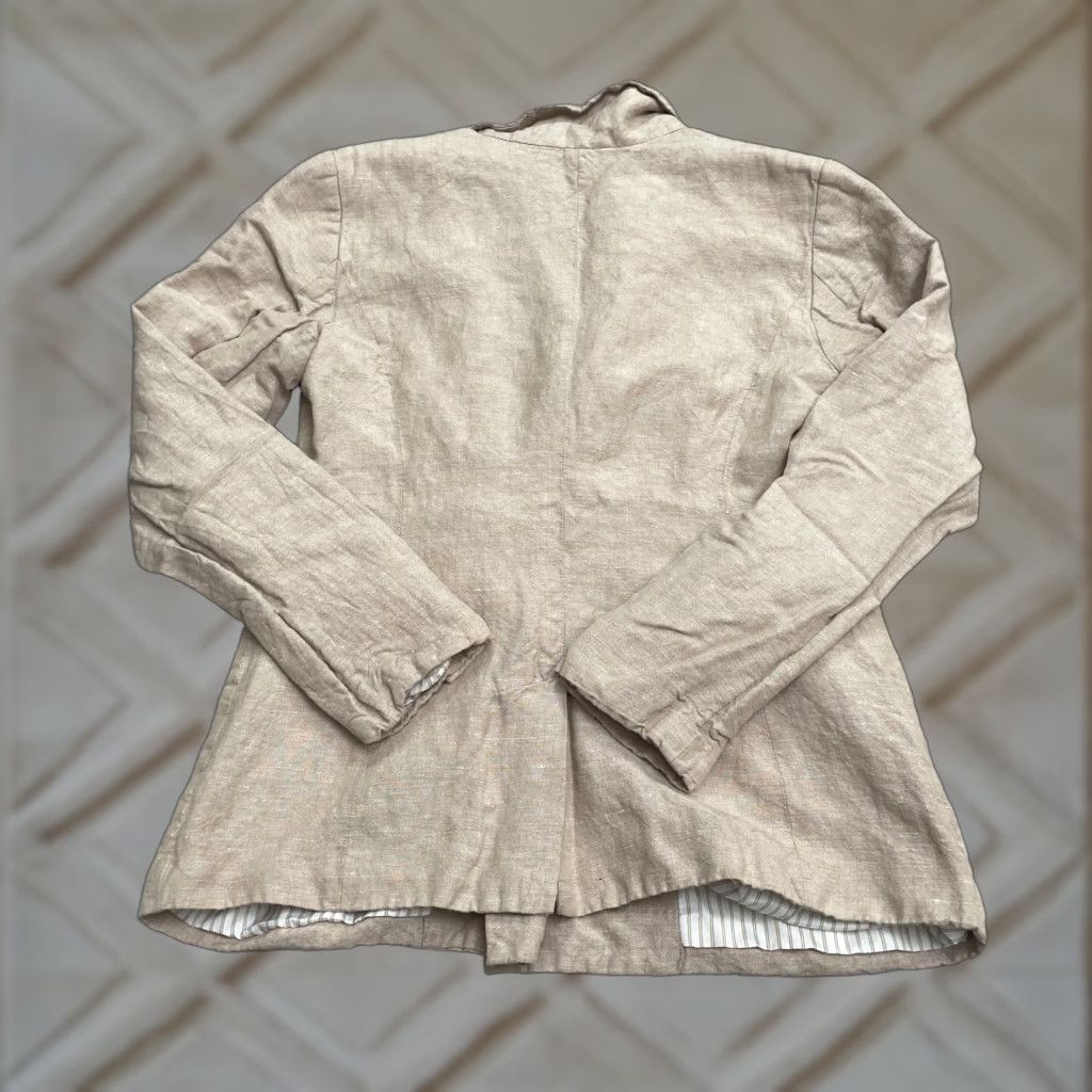 Vintage A New Day Blazer Shirt?️ Linen Blend Beige Double Breasted Women Regular XS? Size XS / US 0-2 / IT 36-38 - 1 Thumbnail