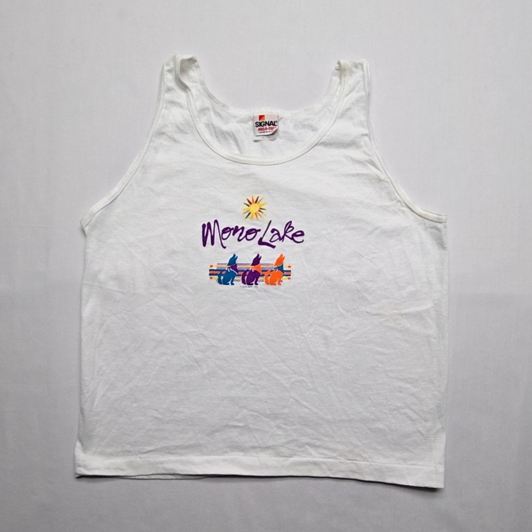 Signal Sport Vintage Mono Lake South Dakota Tank Top Test Print White L Size L / US 10 / IT 46 - 1 Thumbnail