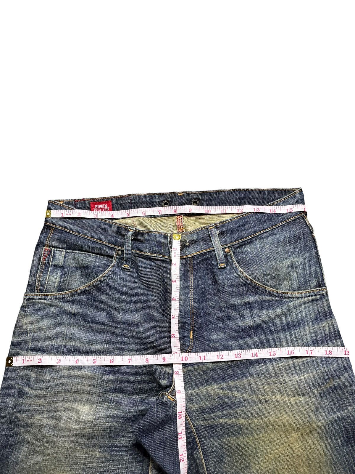 Edwin × Japanese Brand Vintage Edwin Blue Trip Rusty Mud Wash Distress Curve Jeans Size US 32 / EU 48 - 12 Thumbnail