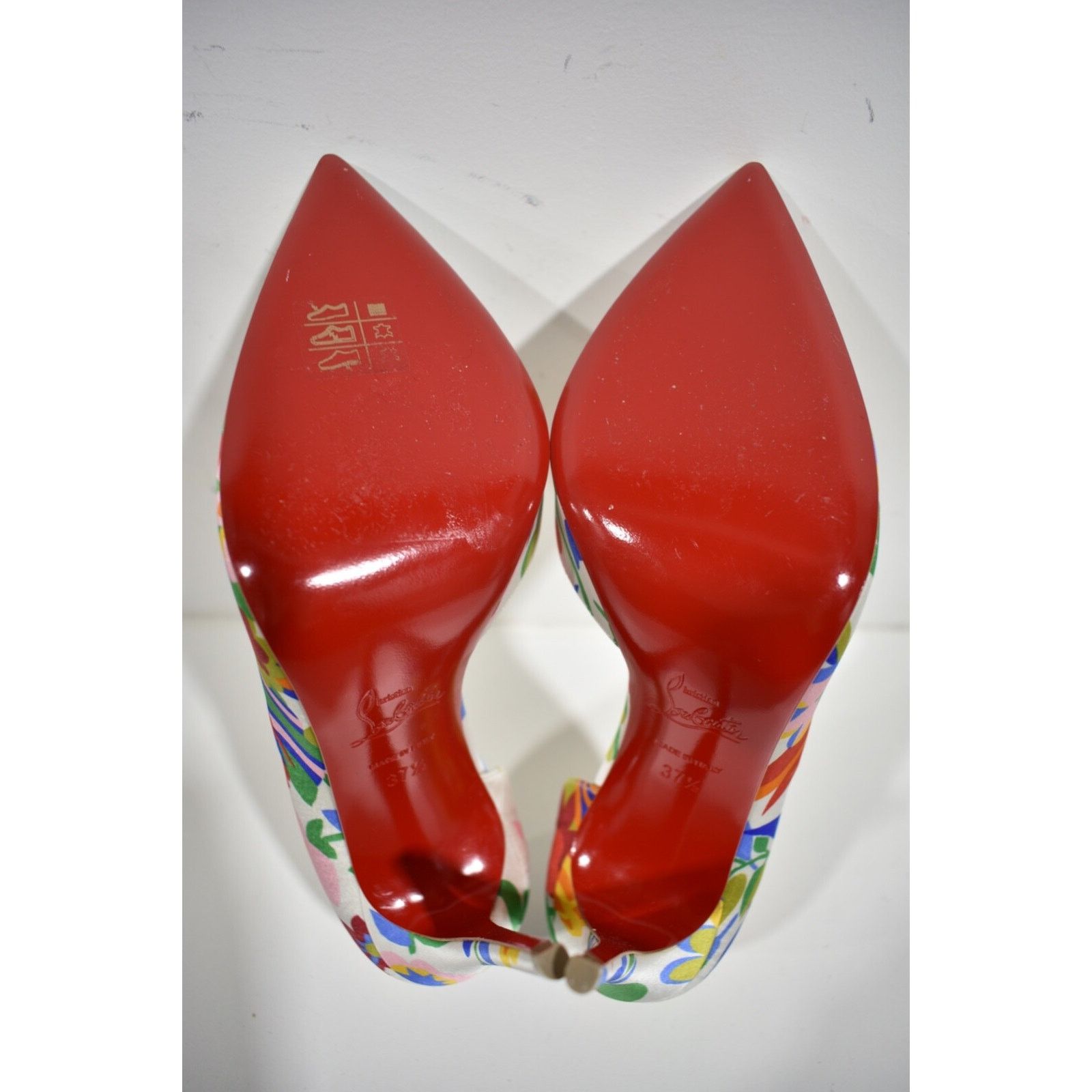 Christian Louboutin Iriza 100 Crepe Satin Bloomy Floral Pointed Heel Pump 37.5 Size US 7.5 / IT 37.5 - 12 Thumbnail