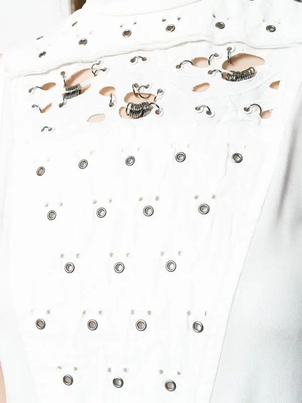 Chloe o1y0825 Turtleneck Evening Blouse in White Size S / US 4 / IT 40 - 5 Thumbnail