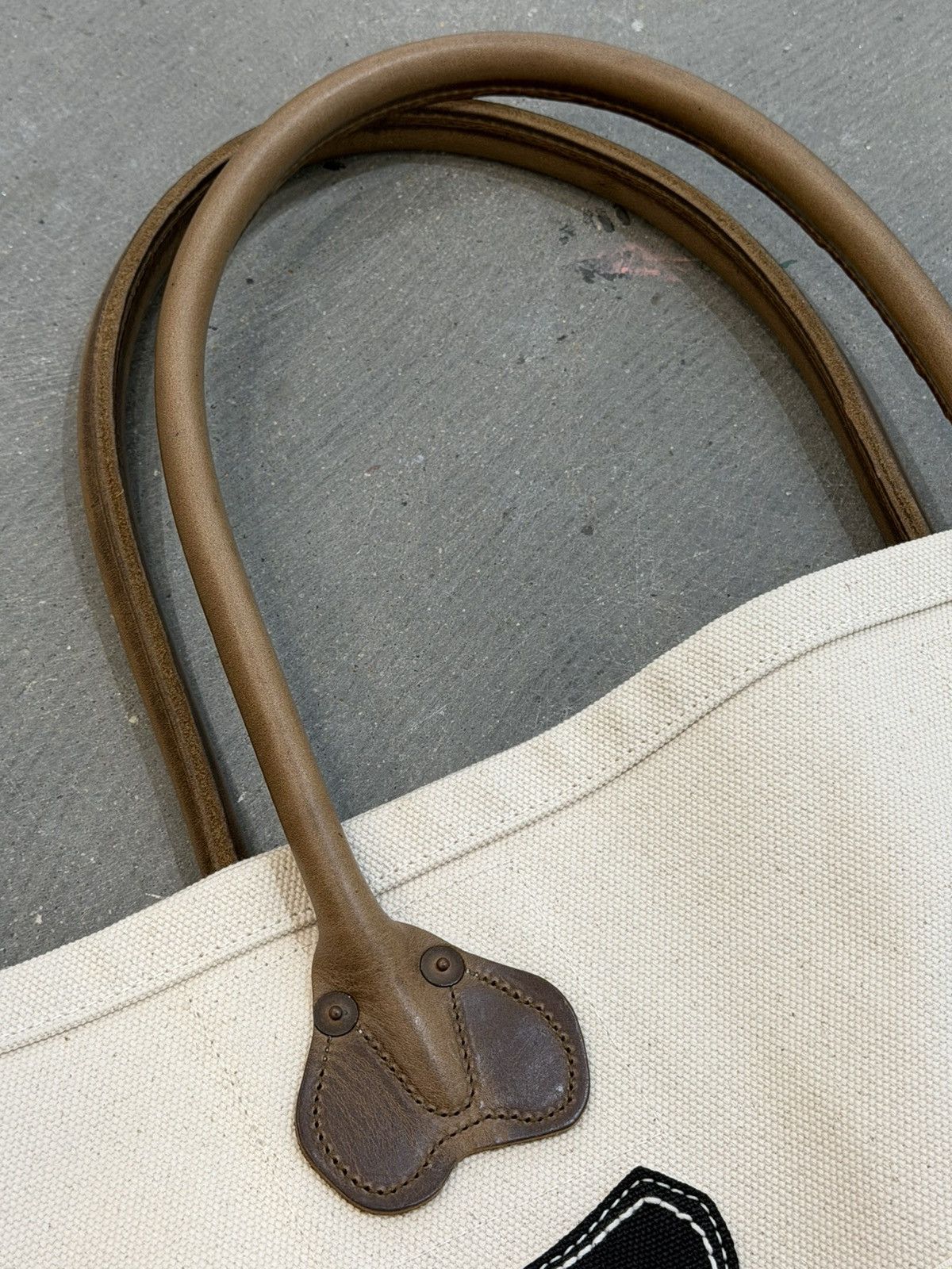 Kapital KAPITAL Extra Large #4 Canvas KOTSU TOTE BAG S Ecru x Black Size ONE SIZE - 4 Thumbnail