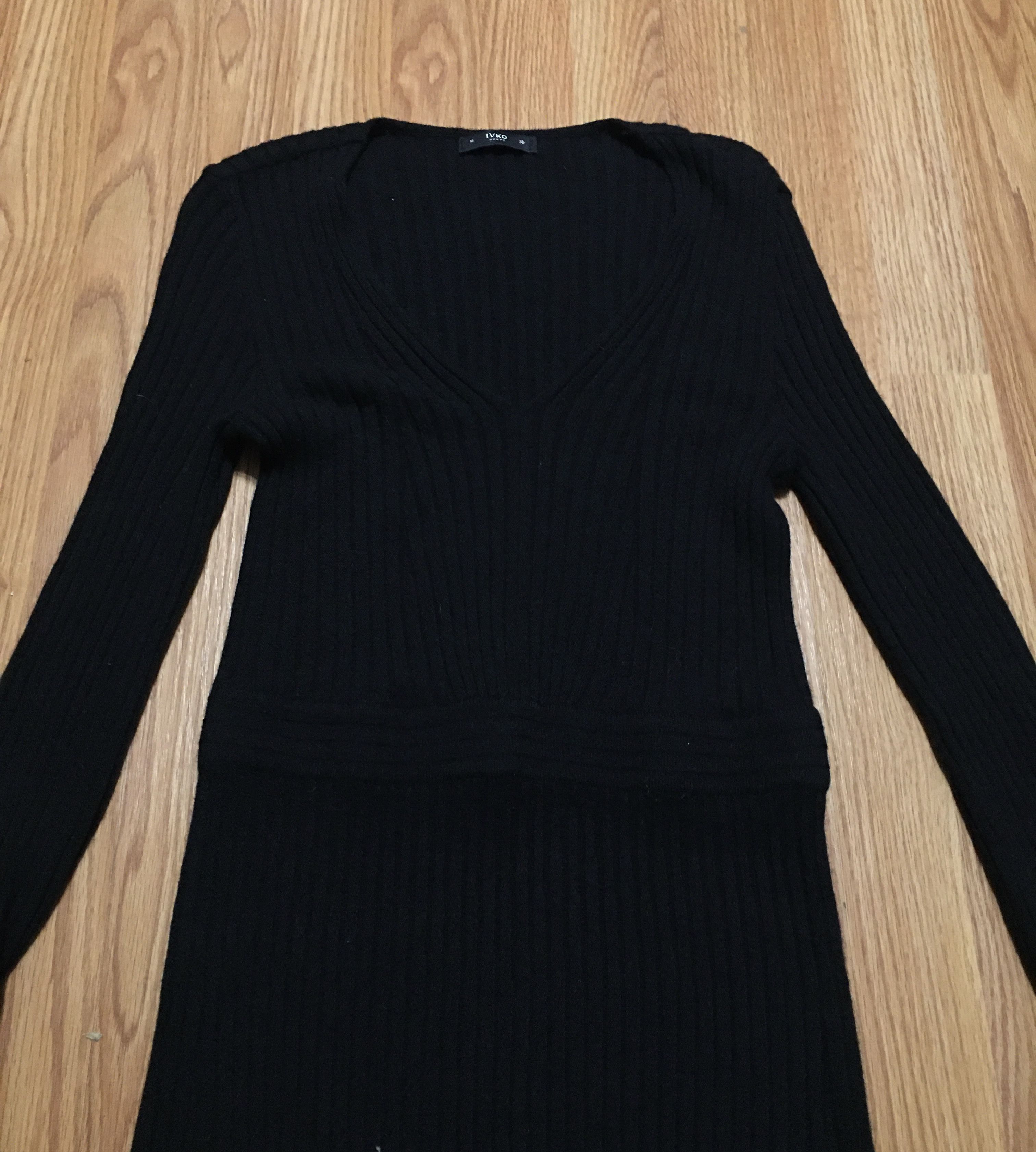 Designer IVKO Black V-neck Long Women Dress Size M Size M / US 6-8 / IT 42-44 - 9 Thumbnail