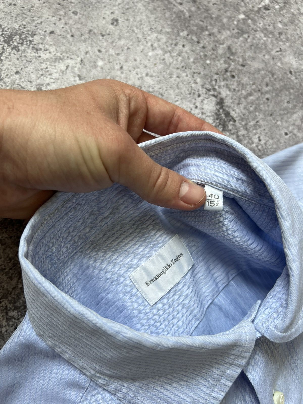 Ermenegildo Zegna Ermenegildo Zegna Classic Cotton Shirt Button Up Slim Fit Size US L / EU 52-54 / 3 - 9 Thumbnail