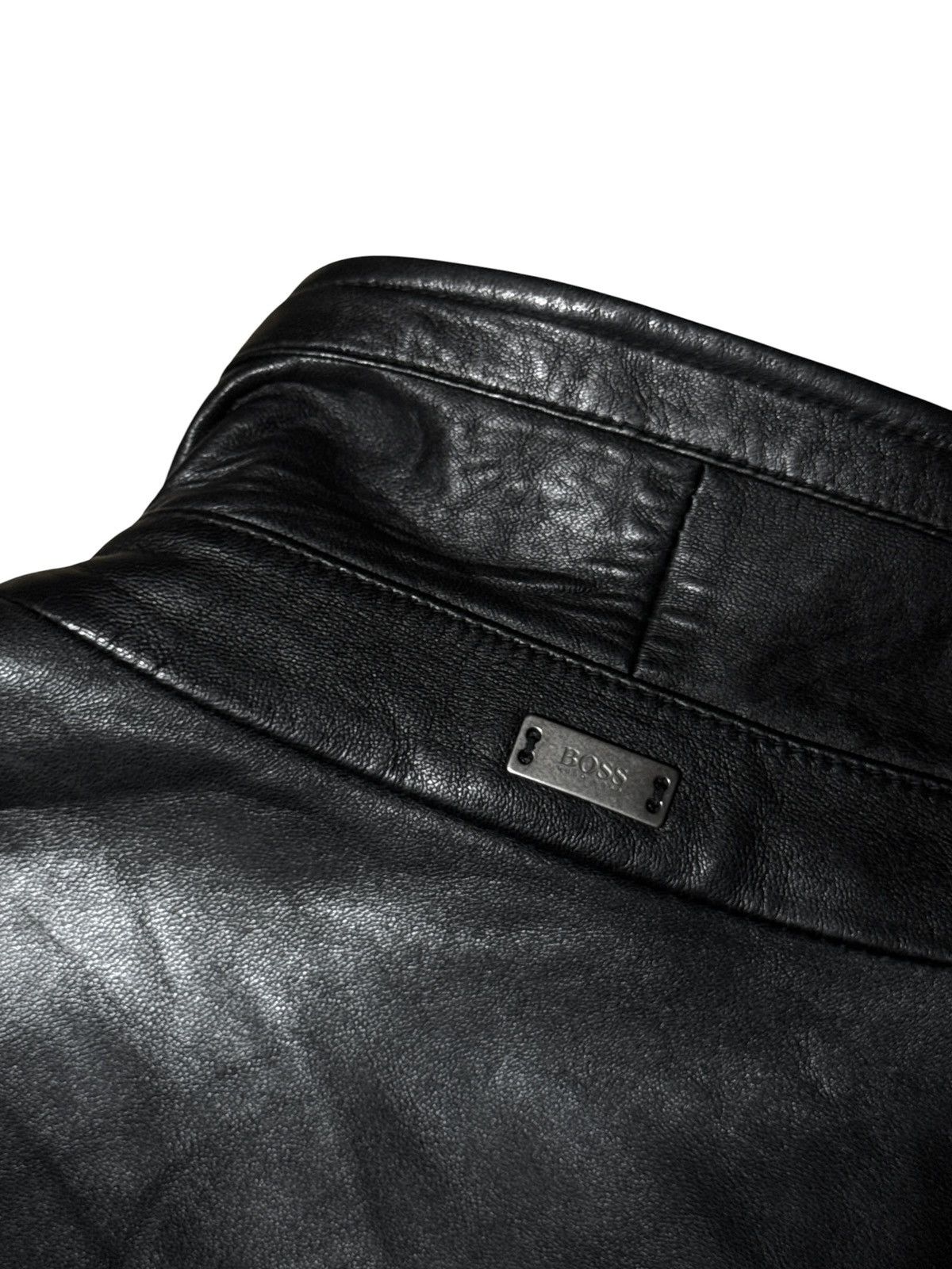 Hugo Boss Vintage 90s Y2K Hugo Boss Leather Jacket Coat Avantgarde Size US L / EU 52-54 / 3 - 9 Thumbnail