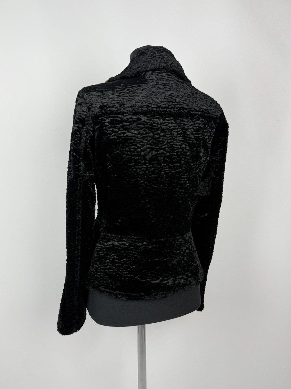 Tripp NYC Y2K Tripp NYC Black Textured Velvet Moto Rider Jacket Gothic Size S / US 4 / IT 40 - 4 Thumbnail