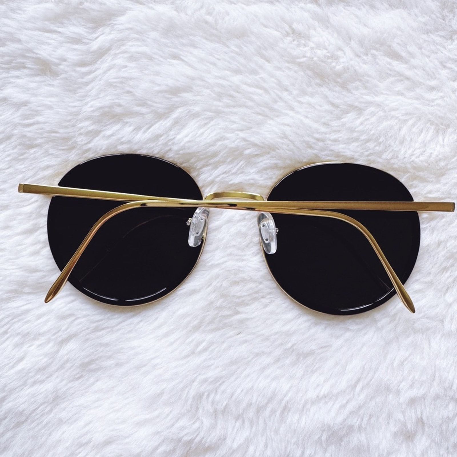Other Debra Black w/ Gold Rim Round Sunglasses Size ONE SIZE - 11 Thumbnail